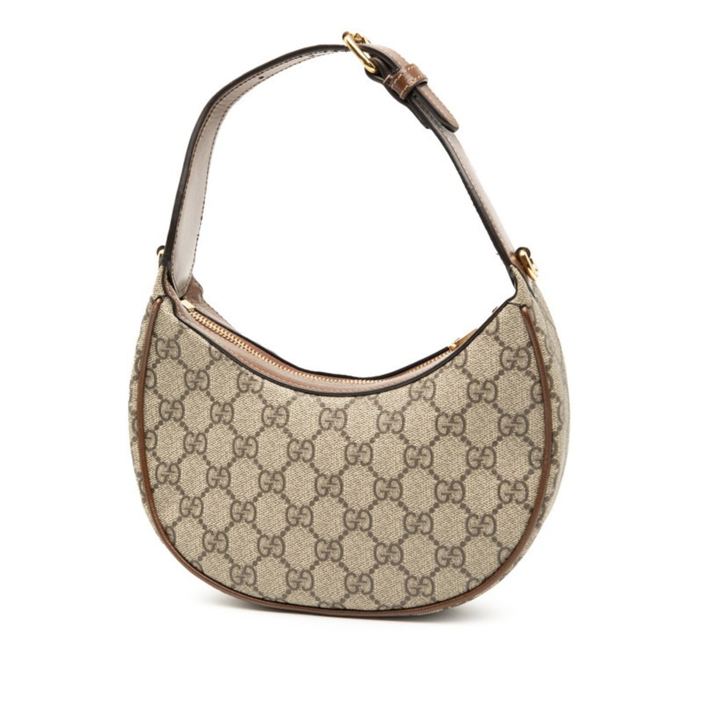 Gucci Beige Brown Gg Supreme Leather Shoulder Bag