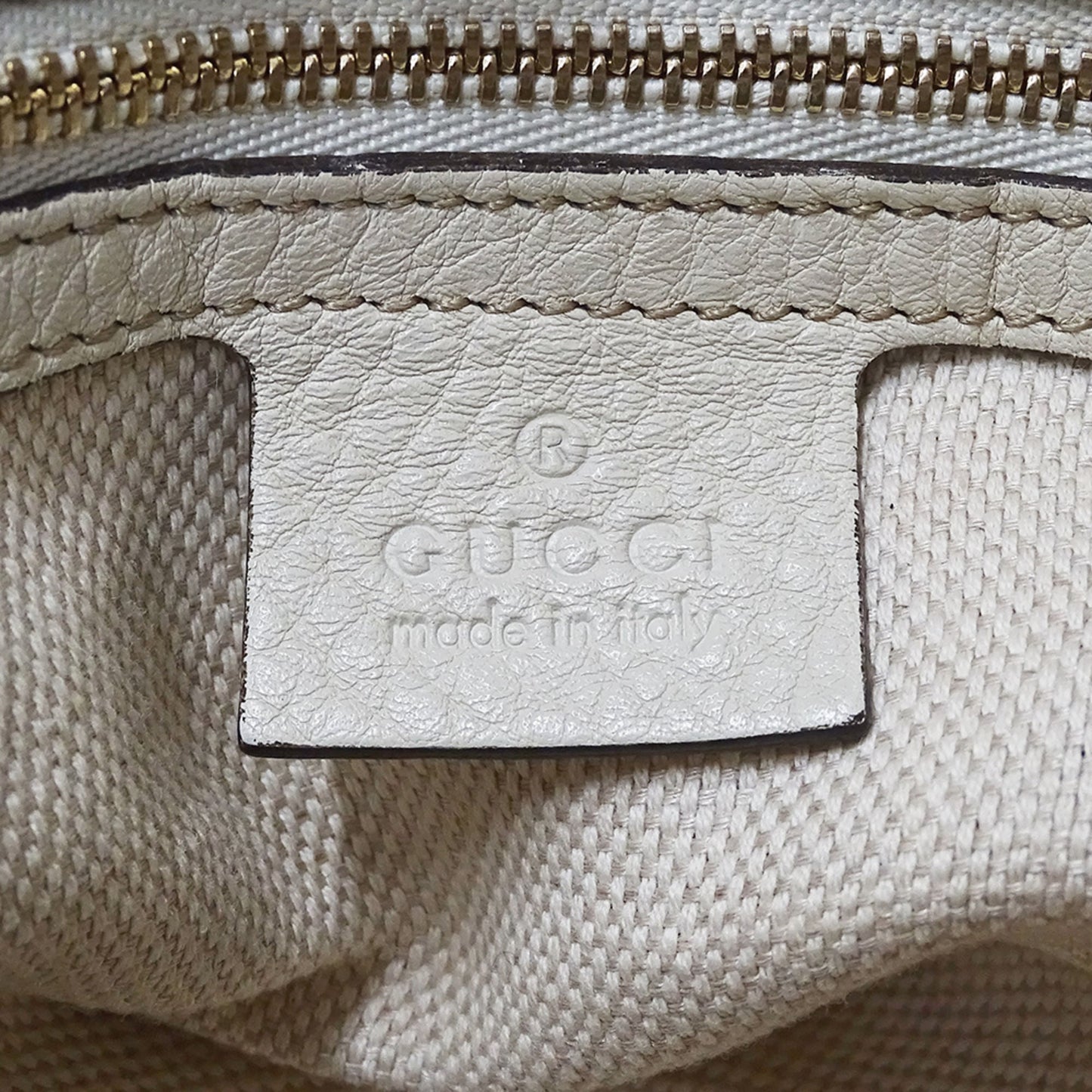 Gucci White Leather Tote Bag