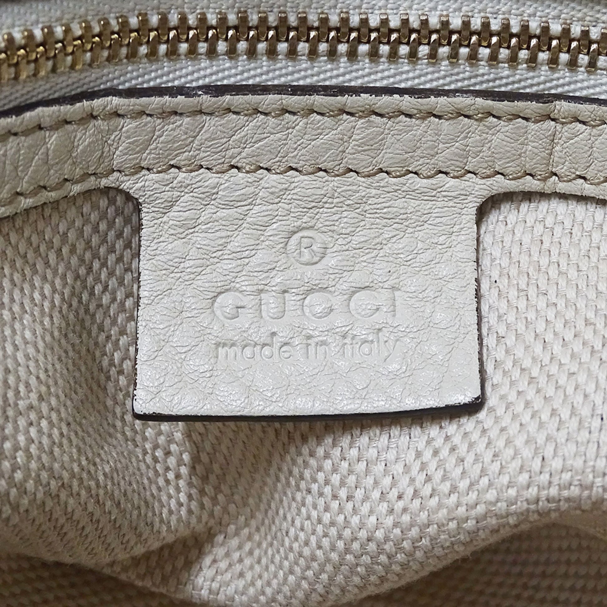 Gucci White Leather Tote Bag