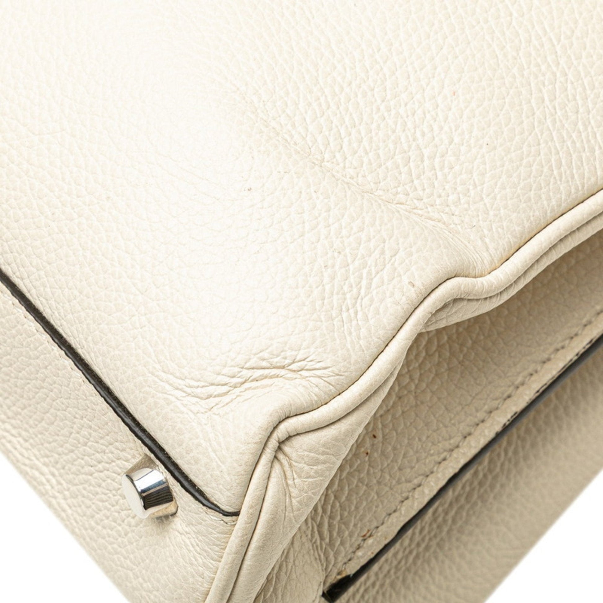 Gucci Gold Silver White Leather Handbag Shoulder Bag
