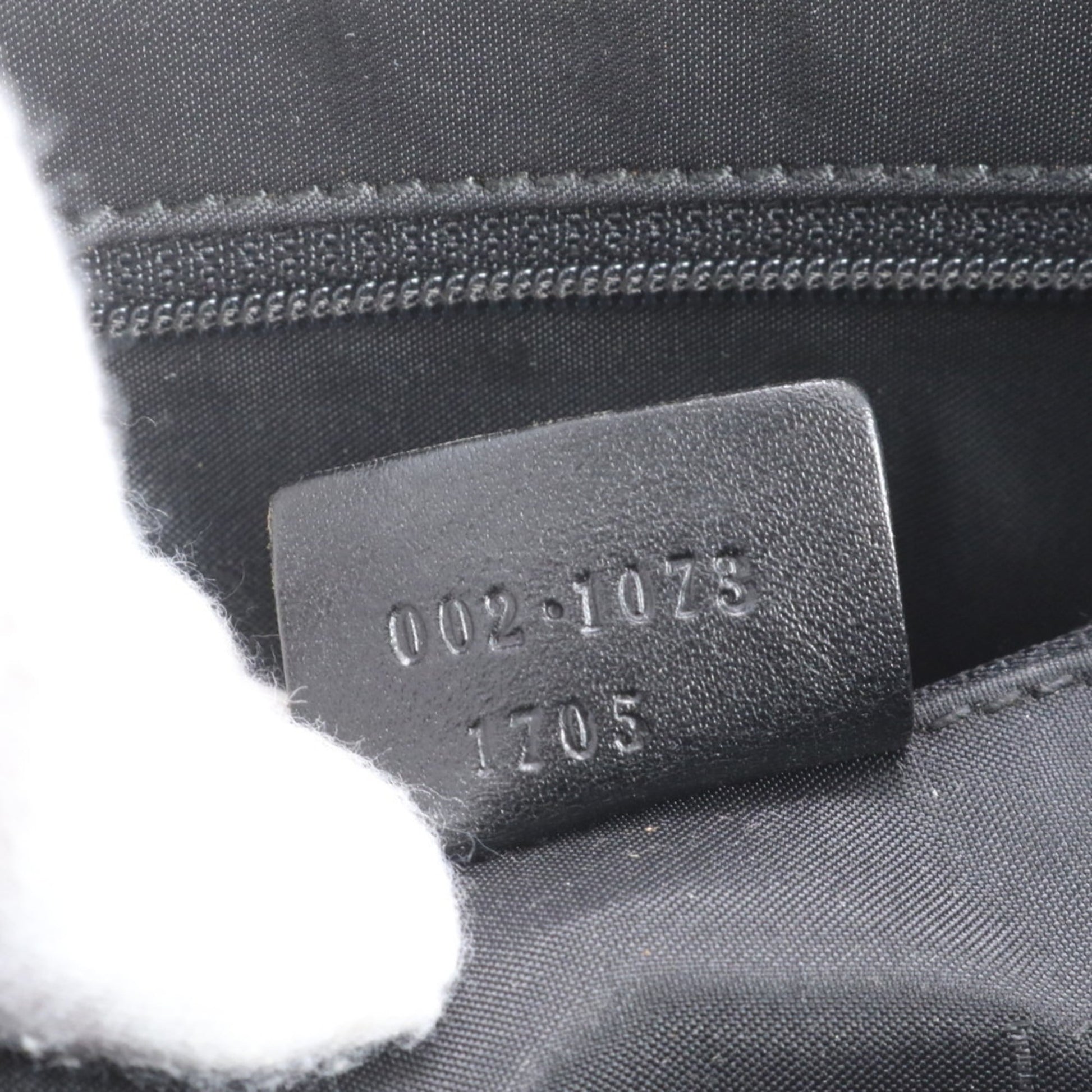 Gucci Black Leather Canvas Tote Bag