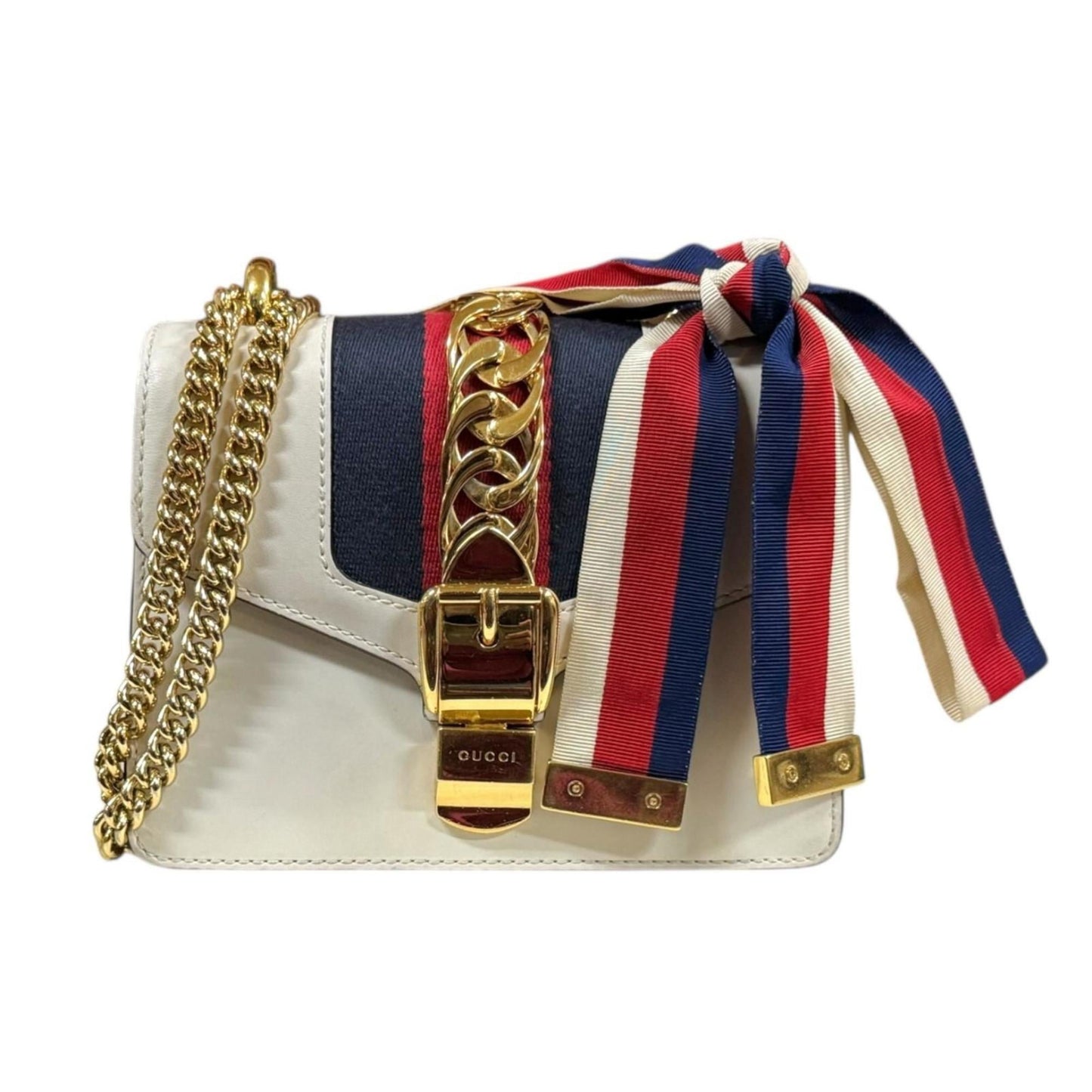Gucci Ivory White Leather Shoulder Bag