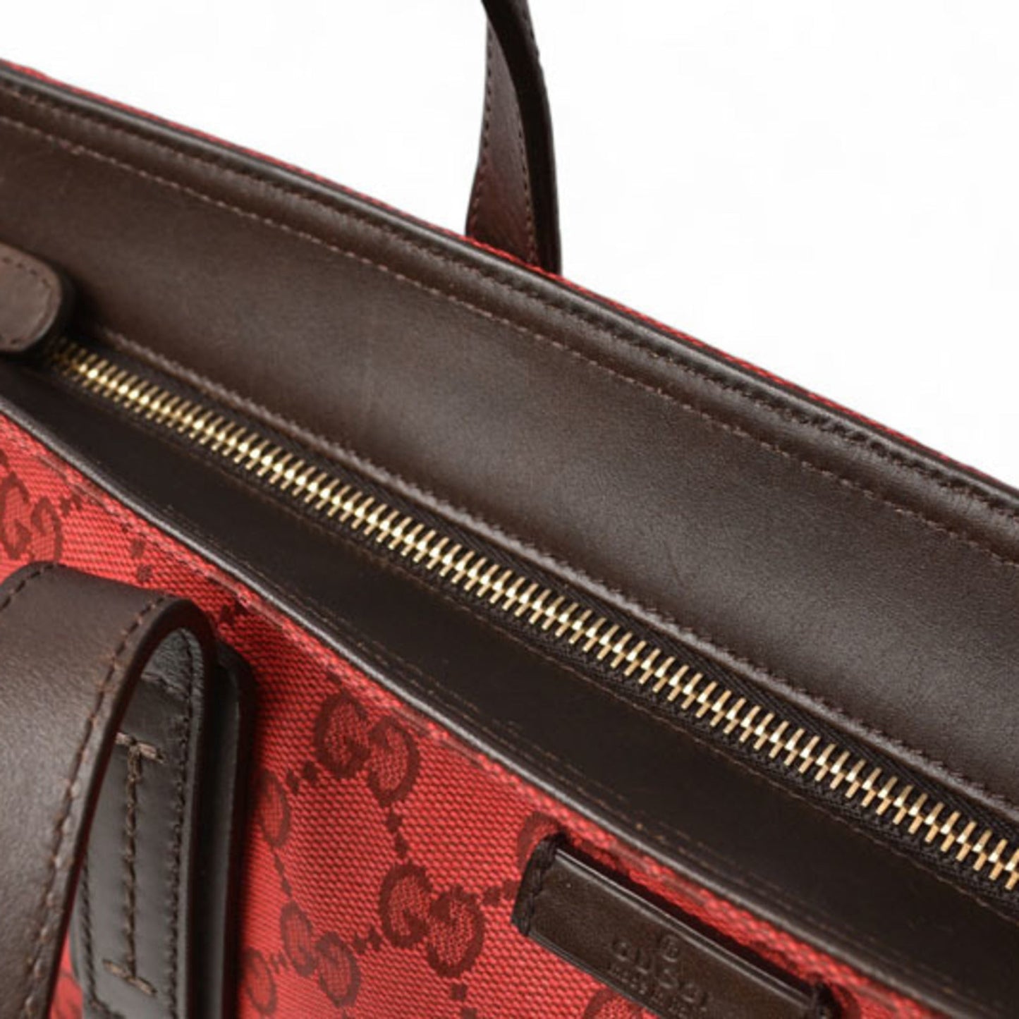 Gucci Dark Red Red Color Coated Canvas Shoulder Bag Tote Bag