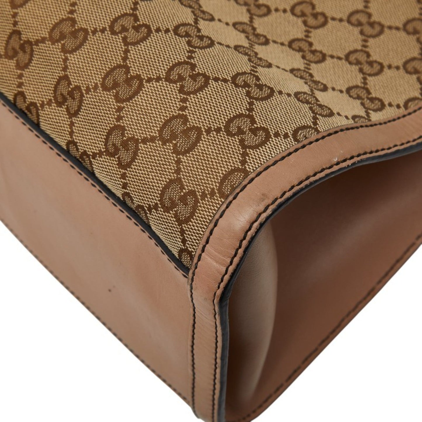 Gucci Gg Canvas Beige Pink Gg Canvas Leather Shoulder Bag