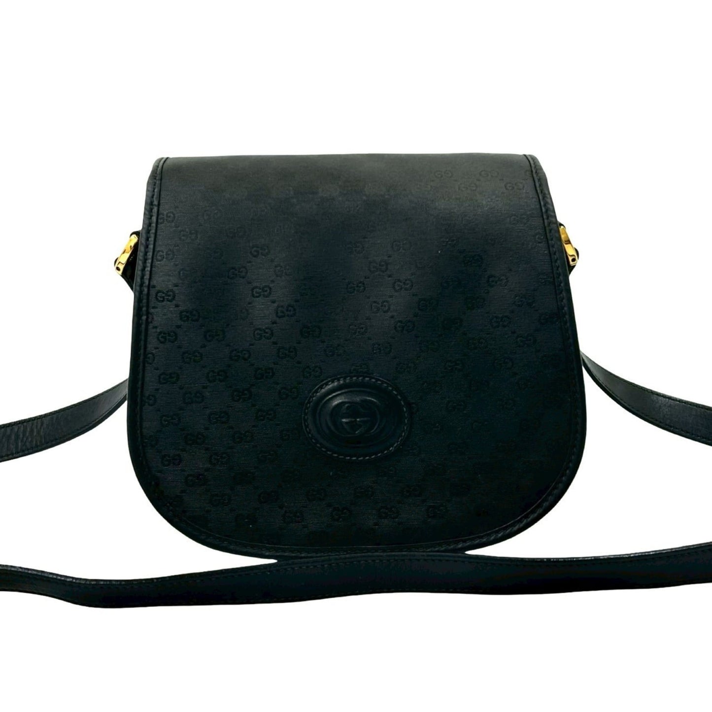Gucci Black Leather Pvc Pochette Shoulder Bag