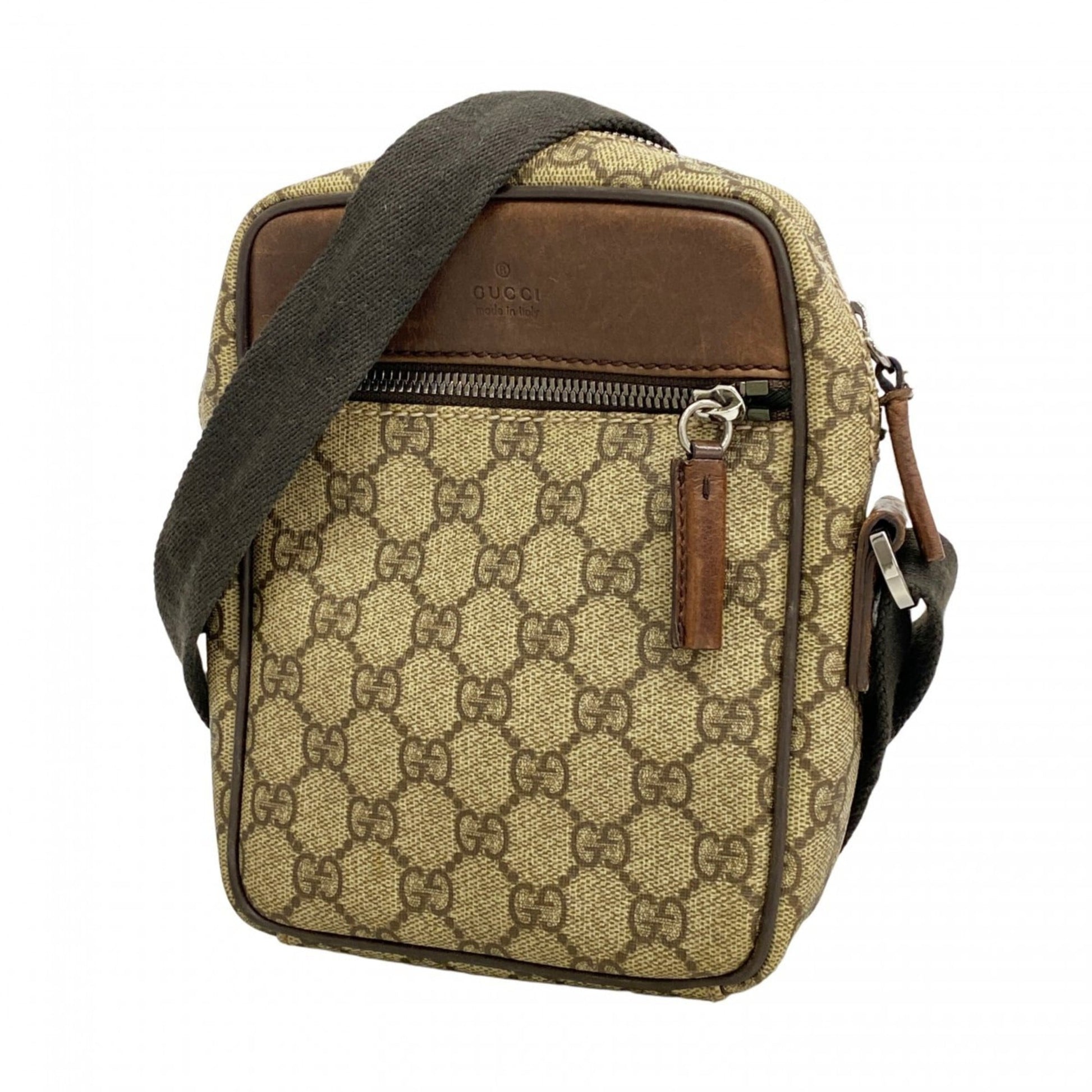 Gucci Beige Brown Pvc Shoulder Bag