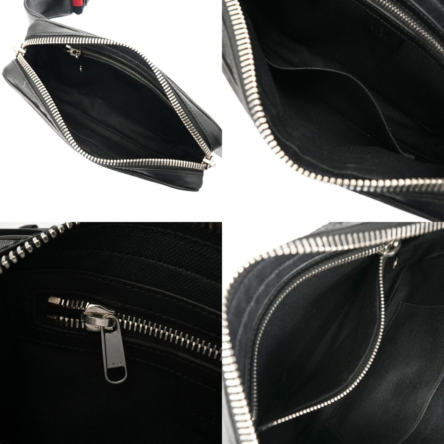 Gucci Black Gray Gg Supreme Canvas Sling Bag