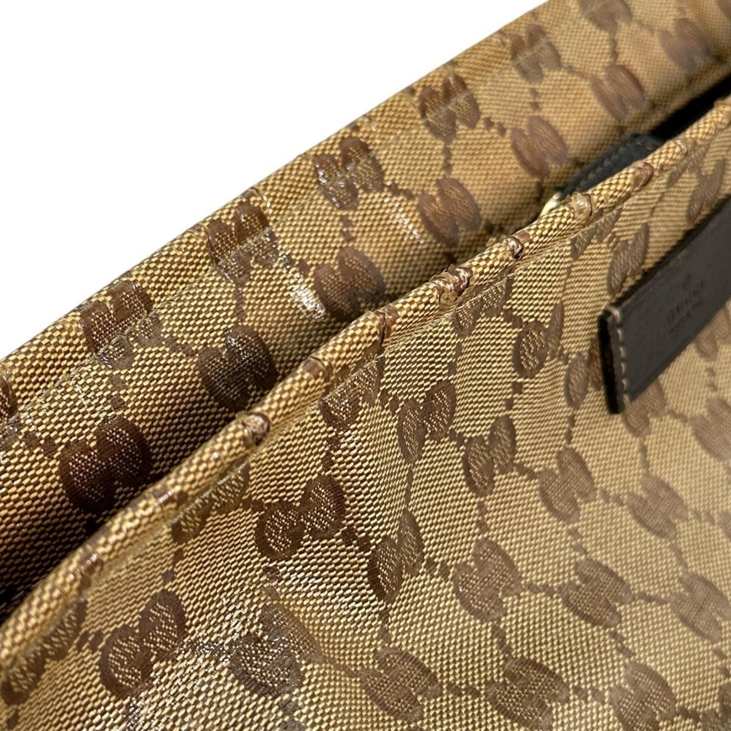 Gucci Brown Coated Canvas Pvc Shoulder Bag