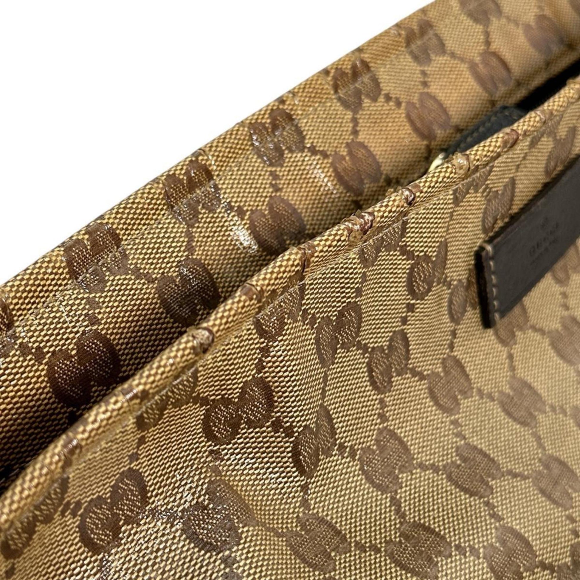 Gucci Brown Coated Canvas Pvc Shoulder Bag