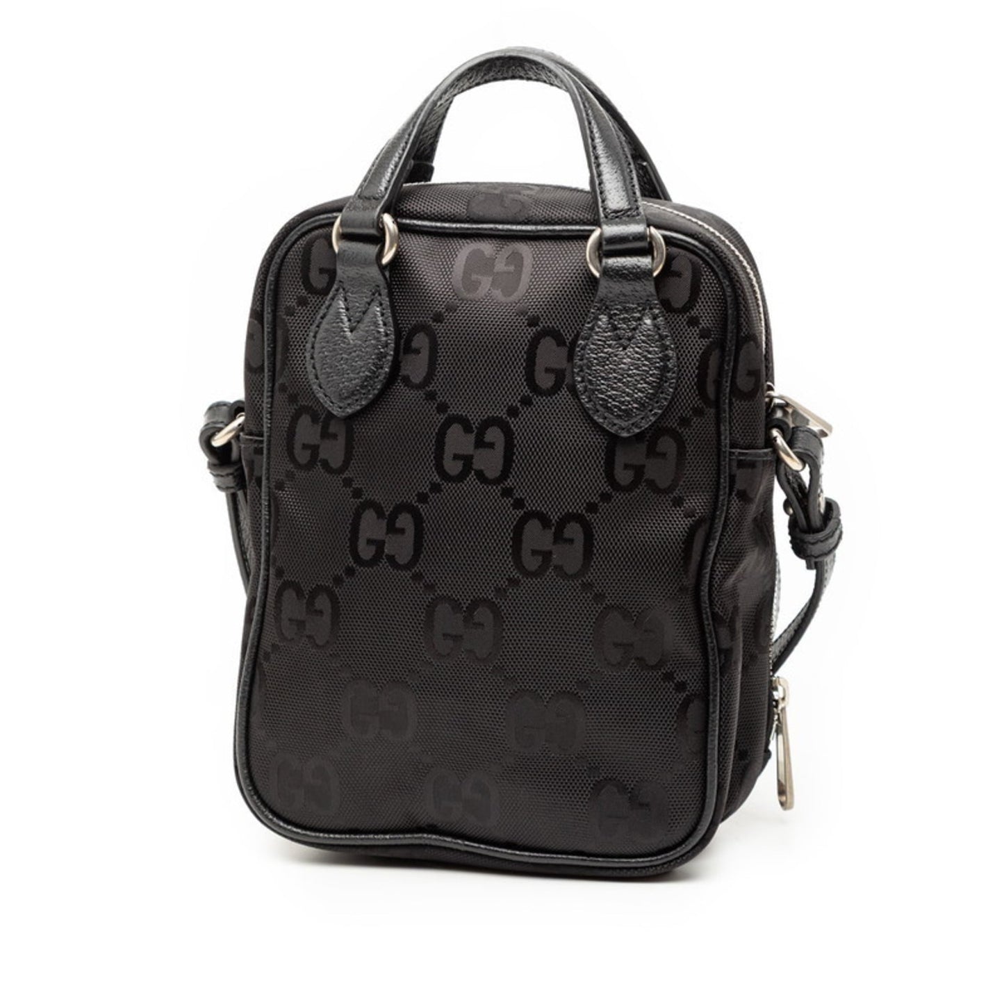 Gucci Black Nylon Leather Handbag Shoulder Bag