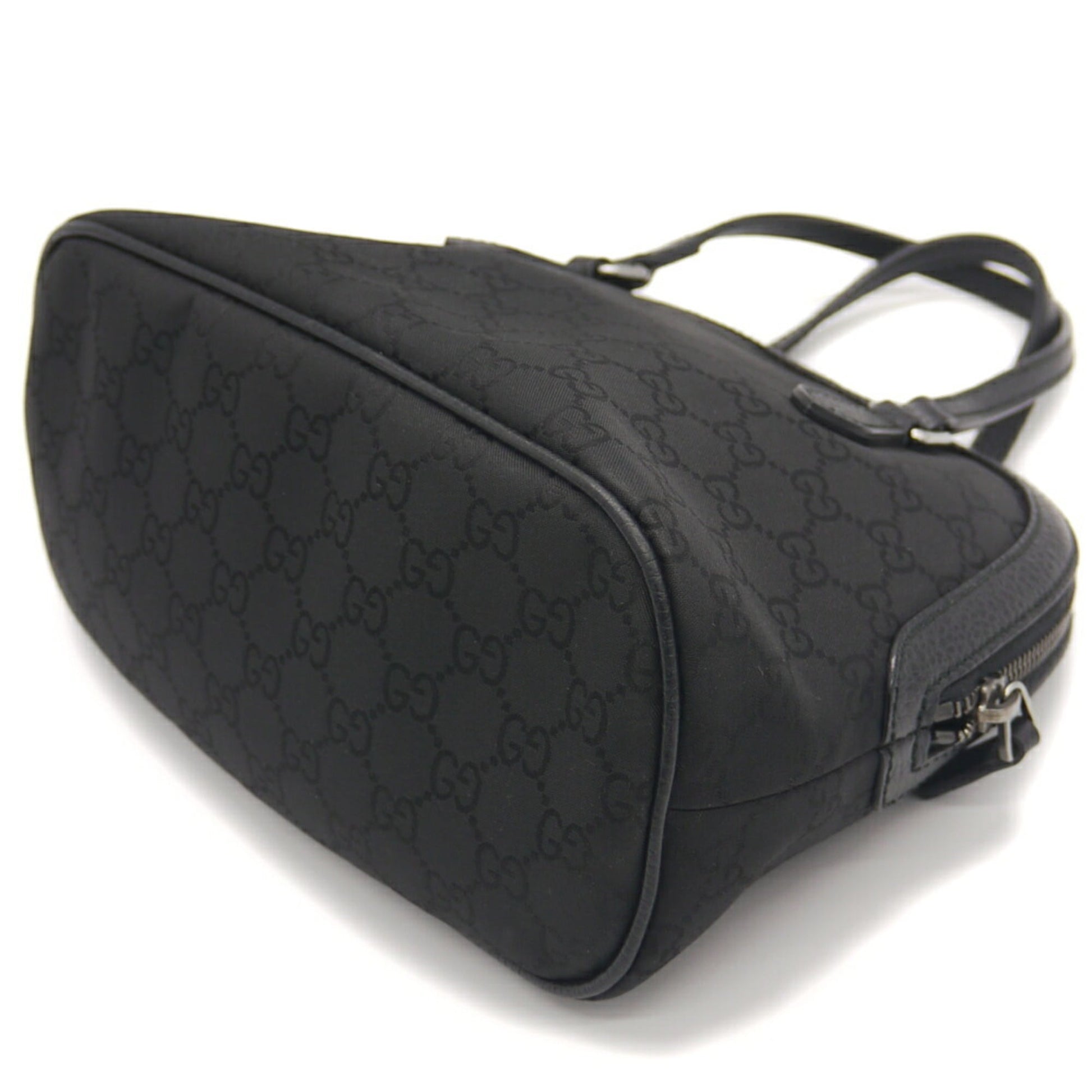 Gucci Black Nylon Leather Handbag Shoulder Bag