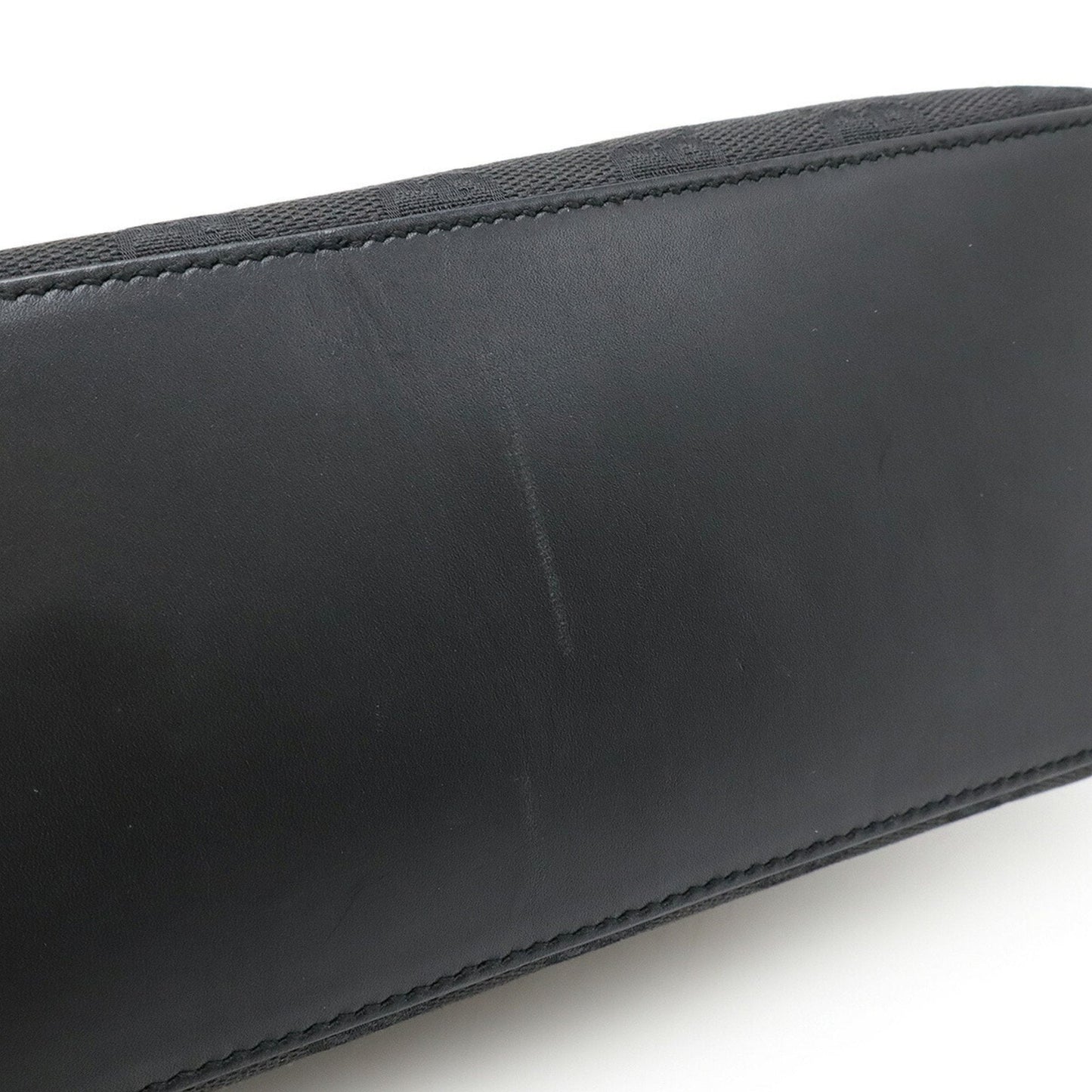 Gucci Gg Canvas Black Gg Canvas Leather Pouch Shoulder Bag