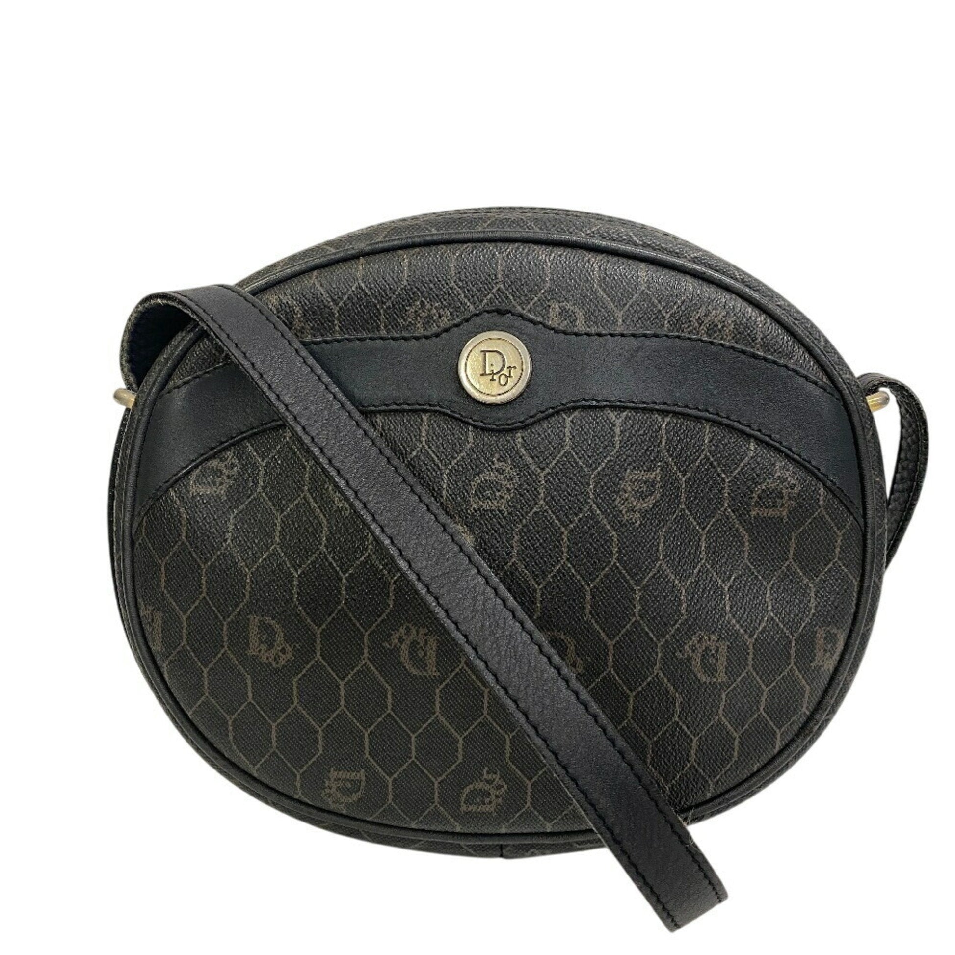 Dior Handbag Christian Pvc Shoulder Bag Brown