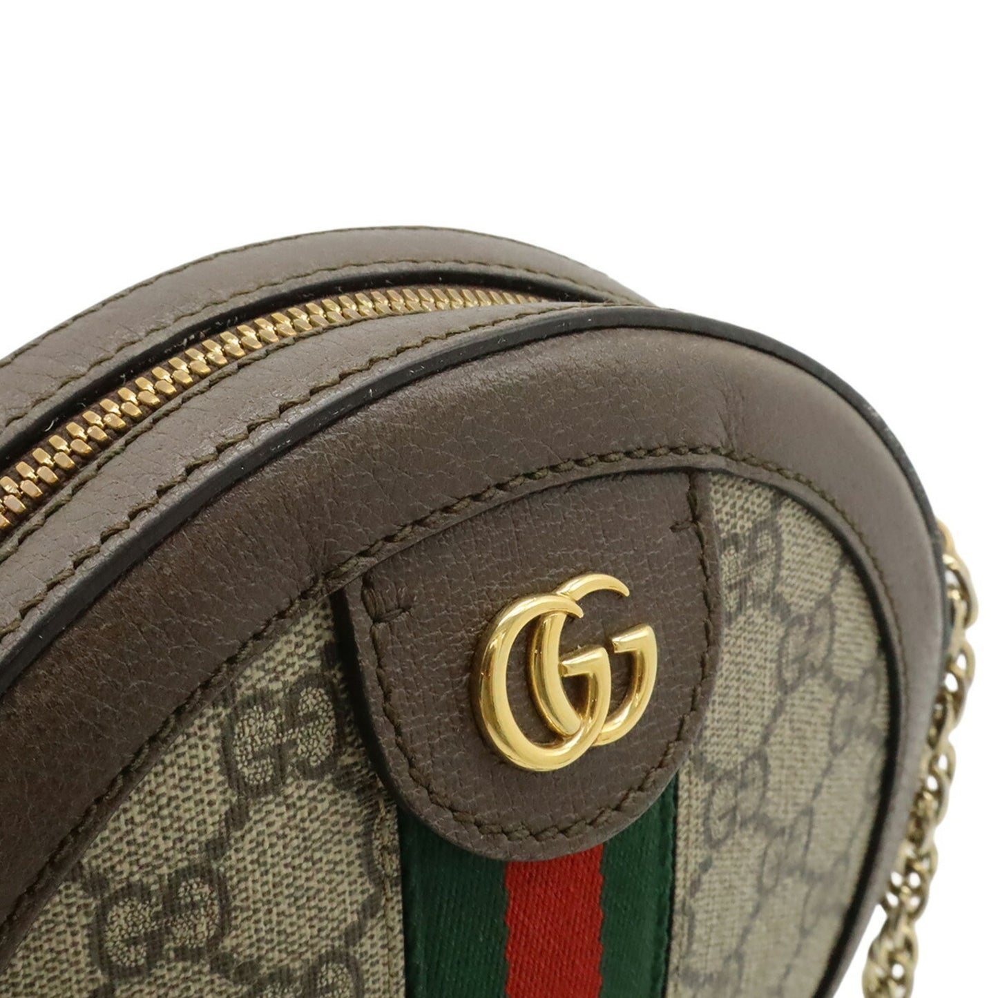 Gucci Beige Brown Green Red Color Gg Supreme Pvc Pochette Shoulder Bag