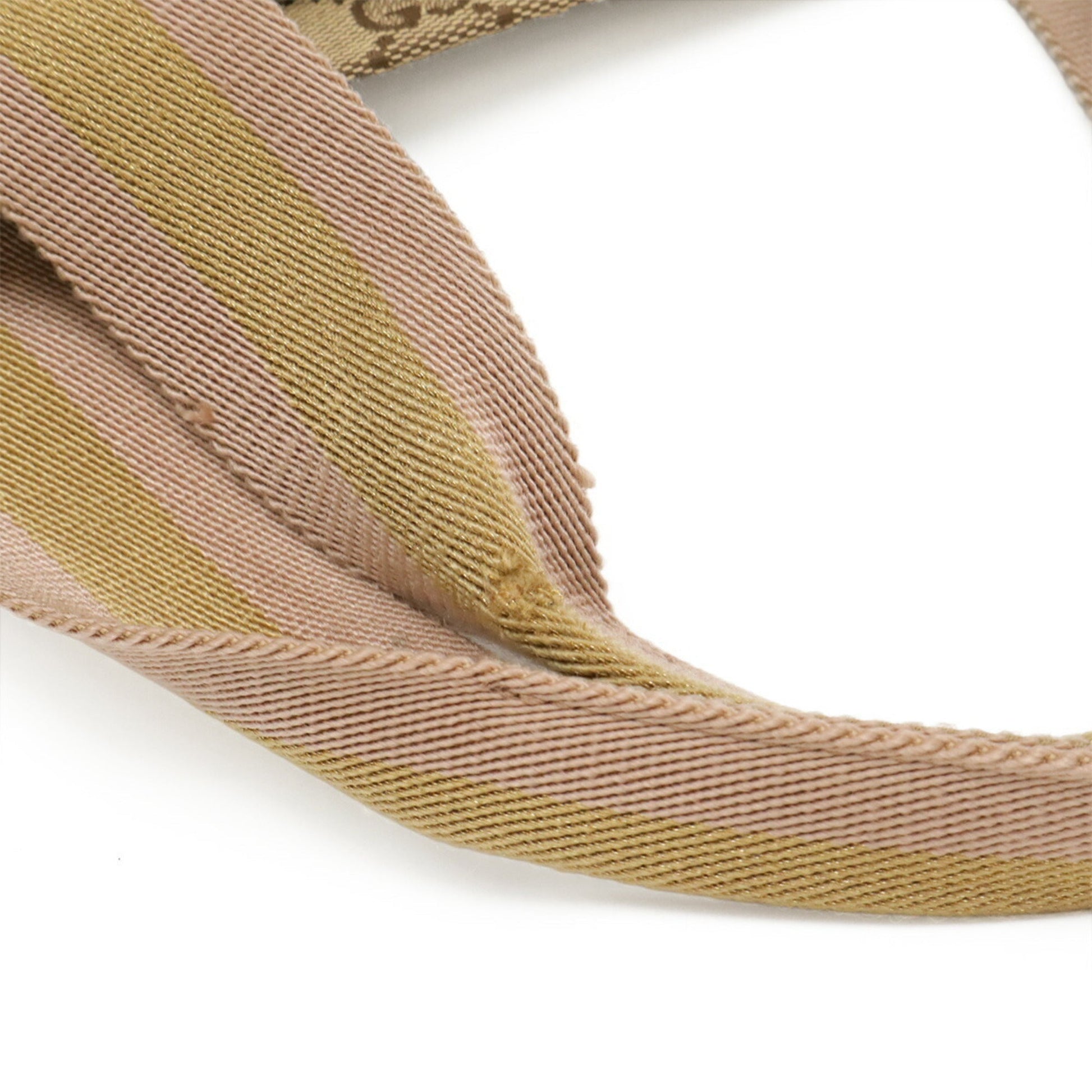 Gucci Beige Gold Khaki Pink Gg Canvas Leather Shoulder Bag Tote Bag