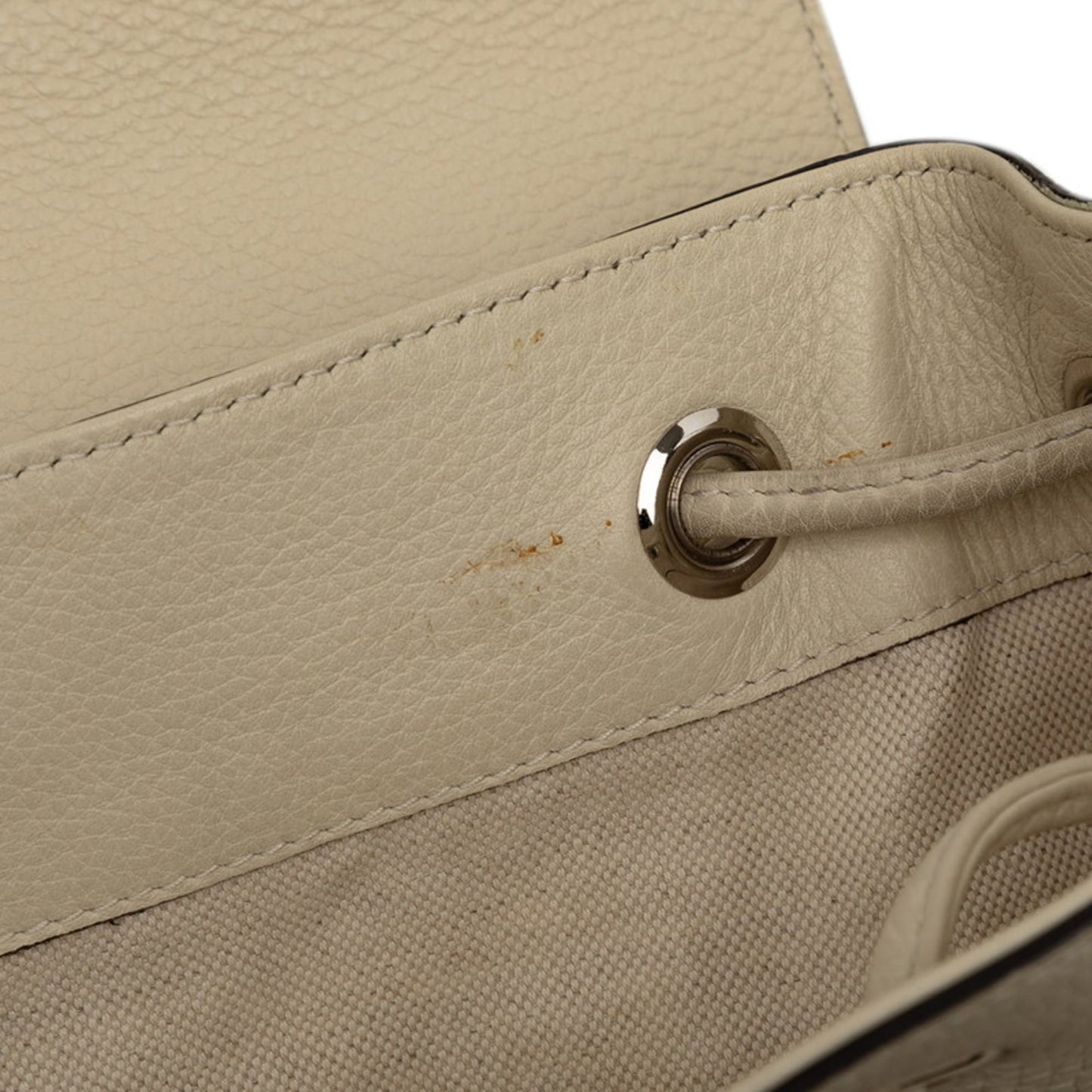 Gucci Ivory White Leather Backpack