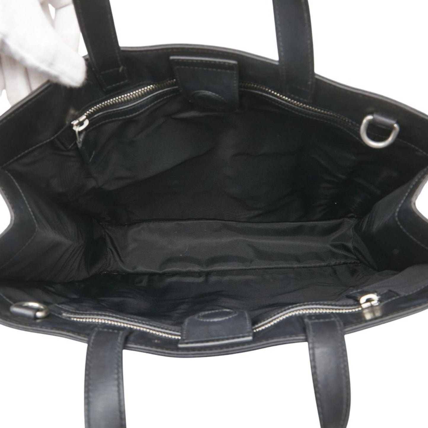 Gucci Beige Black Pvc Leather Shoulder Bag Tote Bag