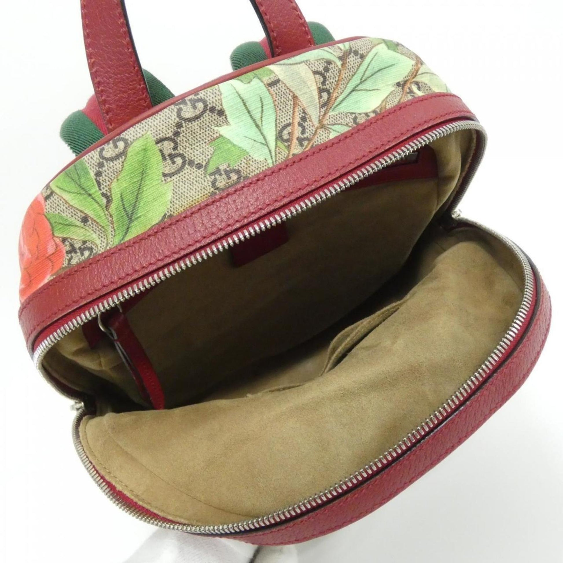 Gucci Beige Red Color Gg Supreme Backpack