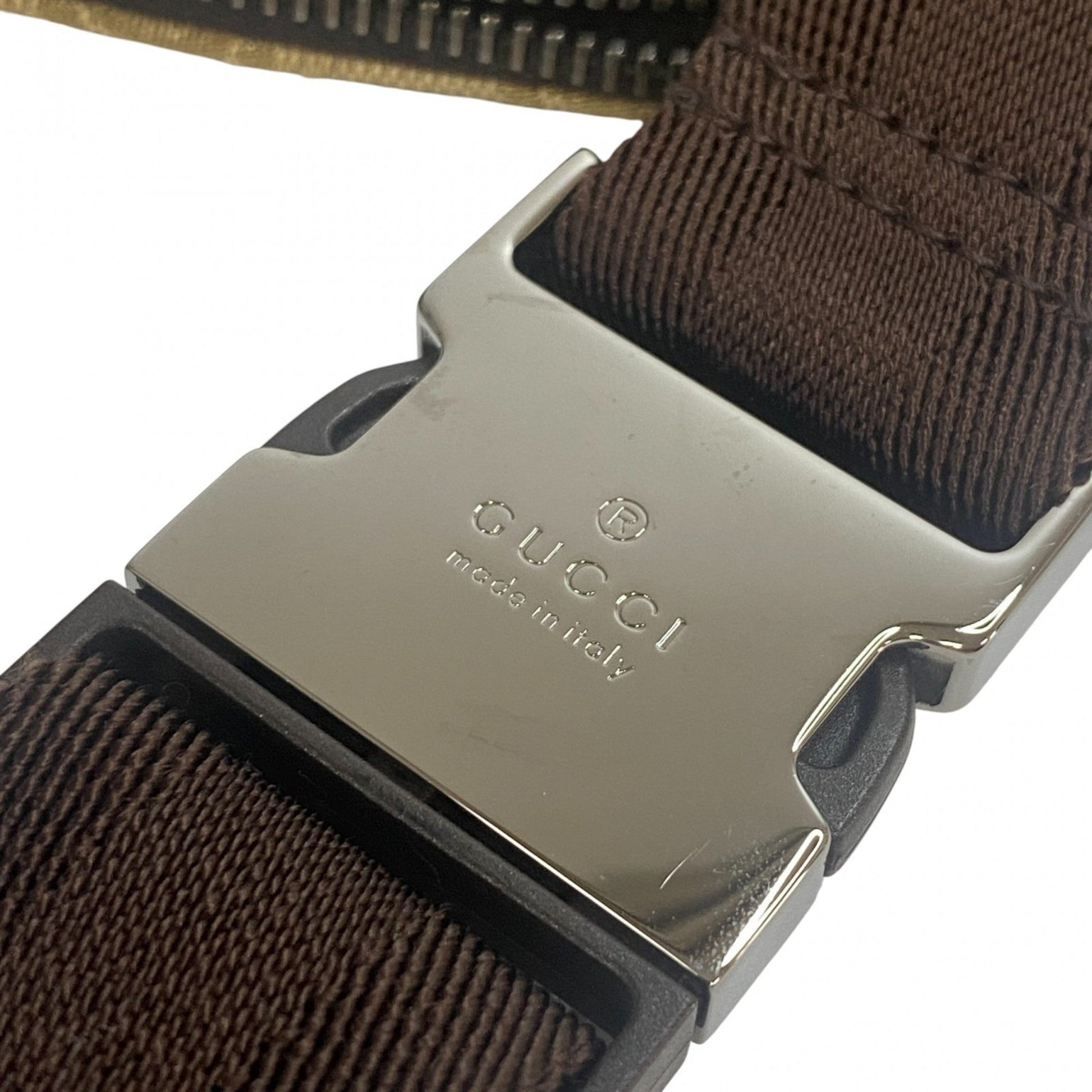 Gucci Brown Canvas Leather Pouch Sling Bag