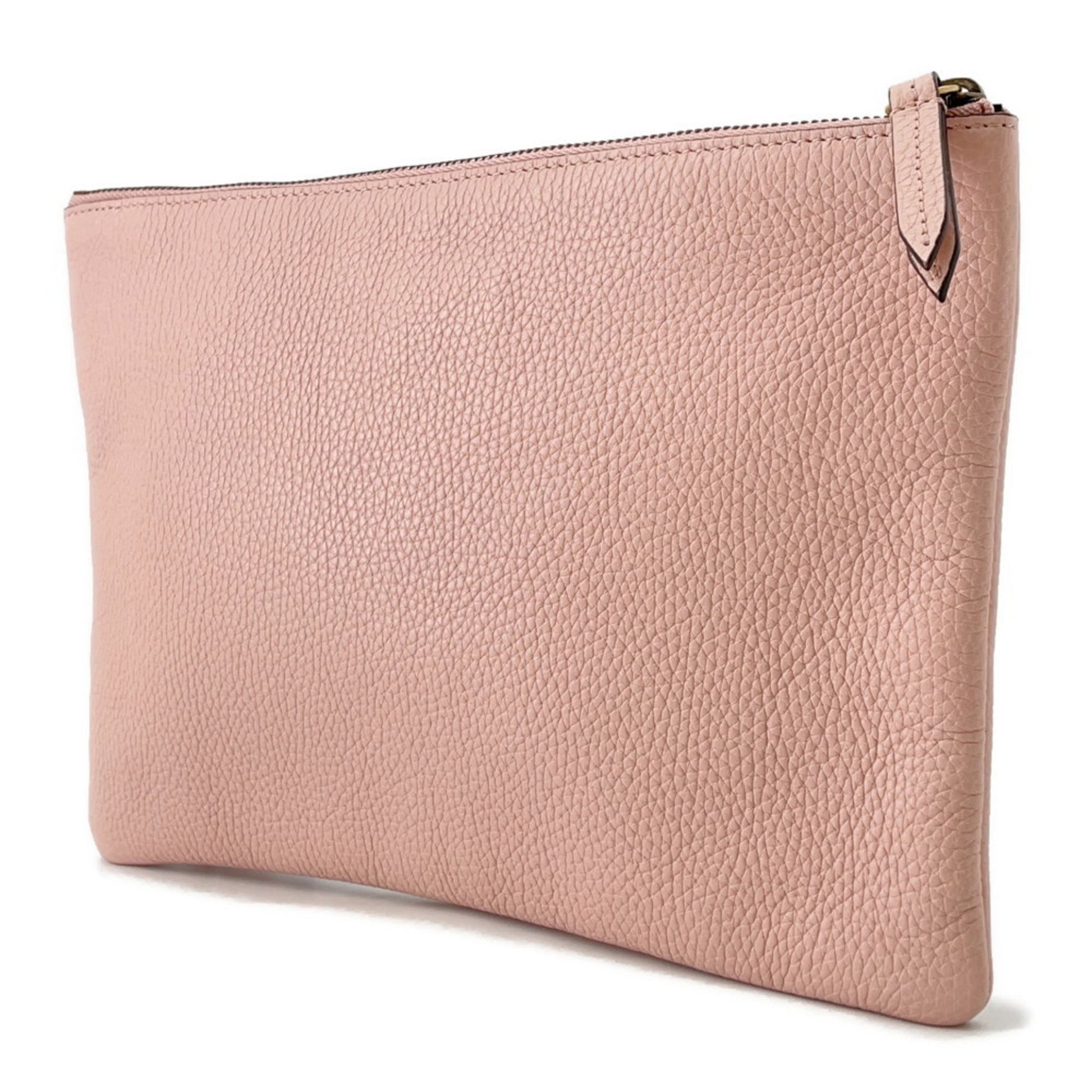 Gucci Brown Pink Leather Clutch Bag