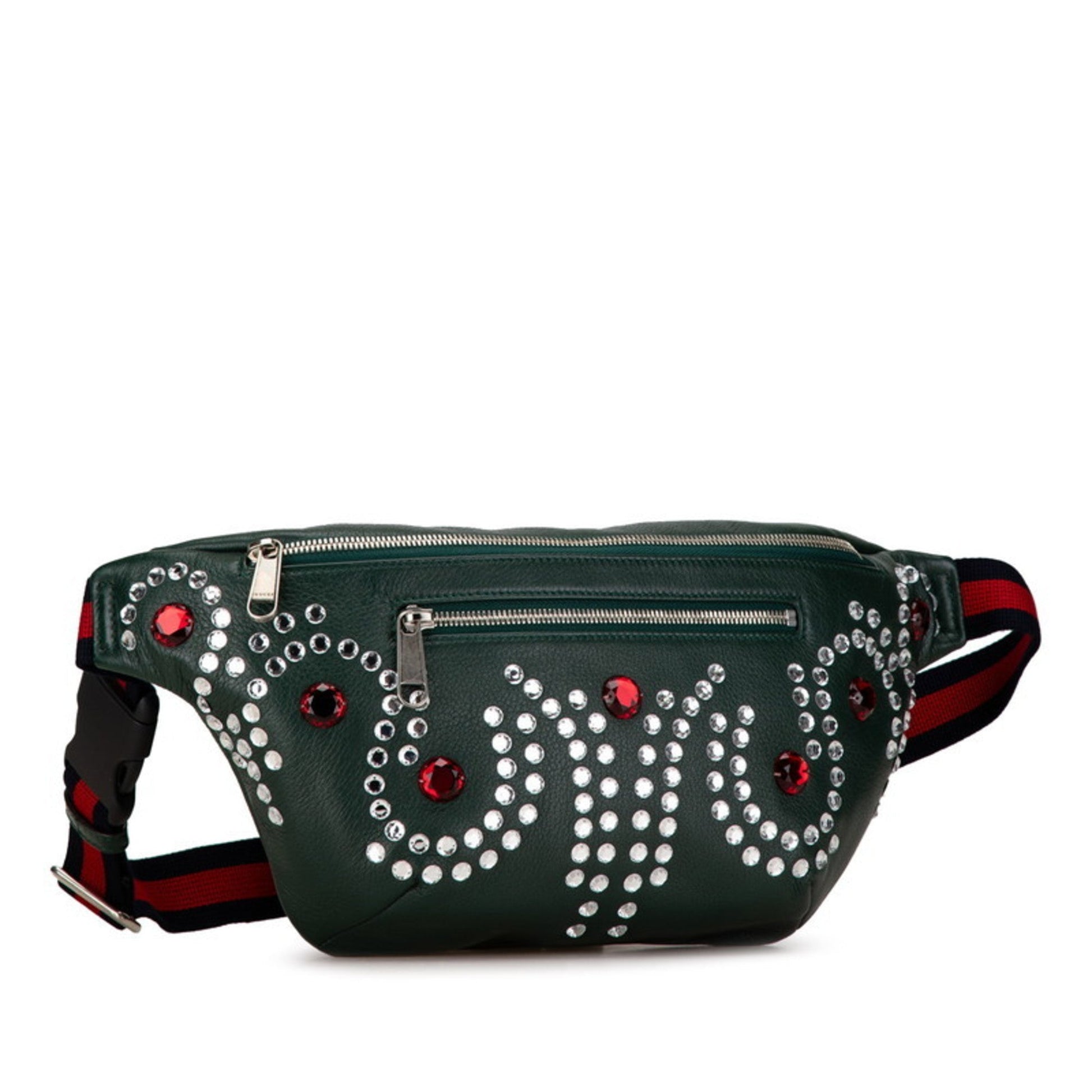 Gucci Moss Green Multi-Color Leather Sling Bag
