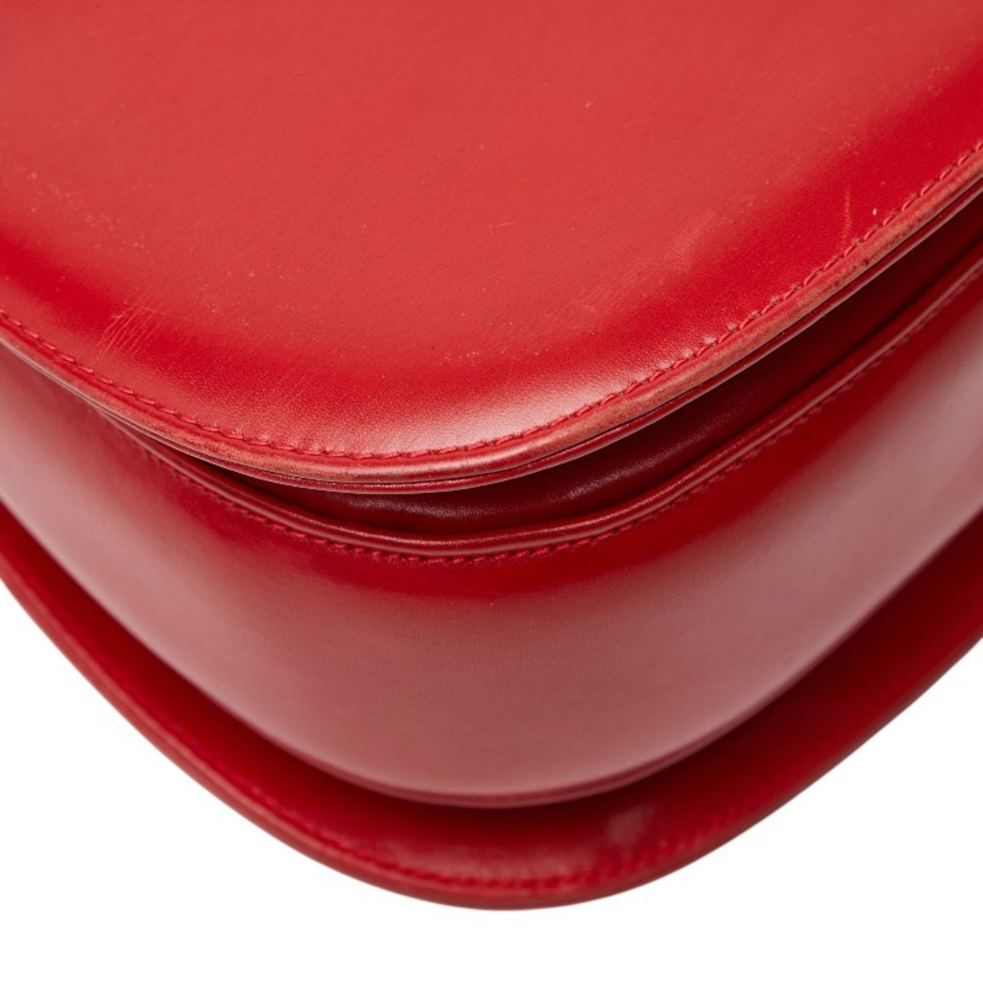 Gucci Bamboo Red Color Leather Handbag Shoulder Bag