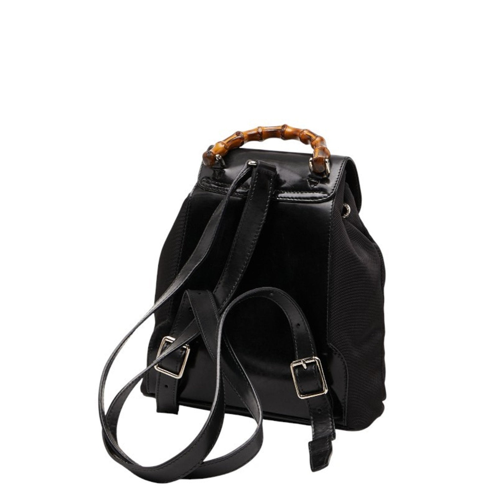 Gucci Black Nylon Leather Backpack