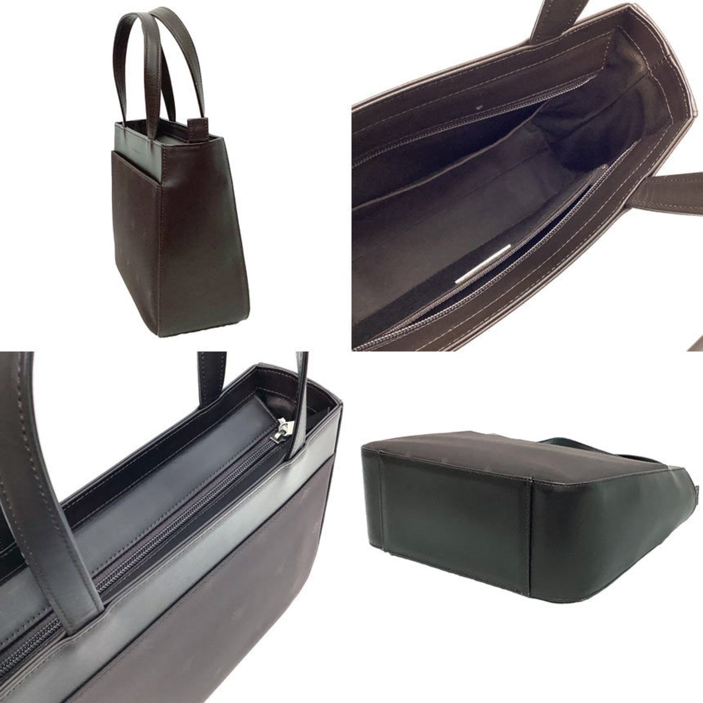 Burberry Handbag Tote Bag Leather Nylon Brown