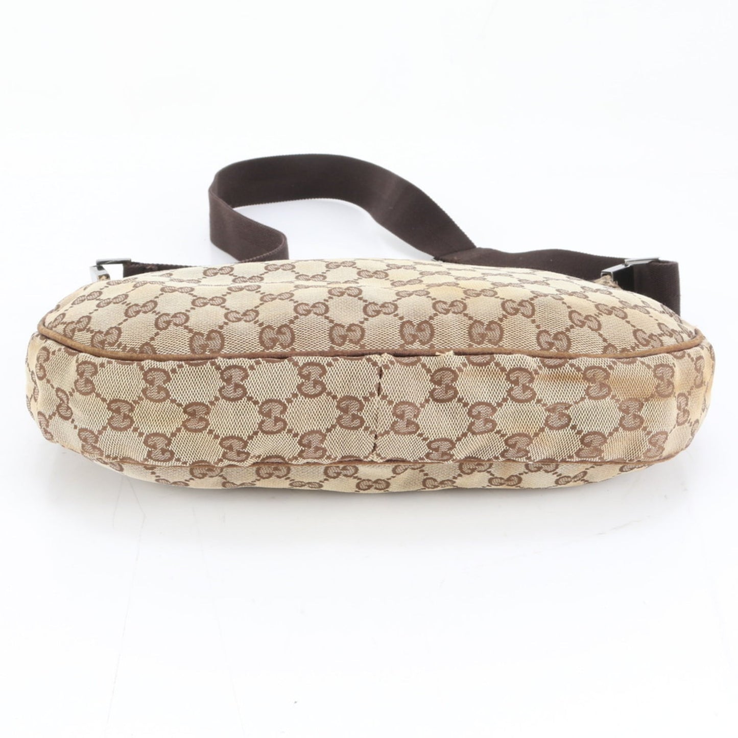 Gucci Gg Canvas Brown Leather Canvas Shoulder Bag
