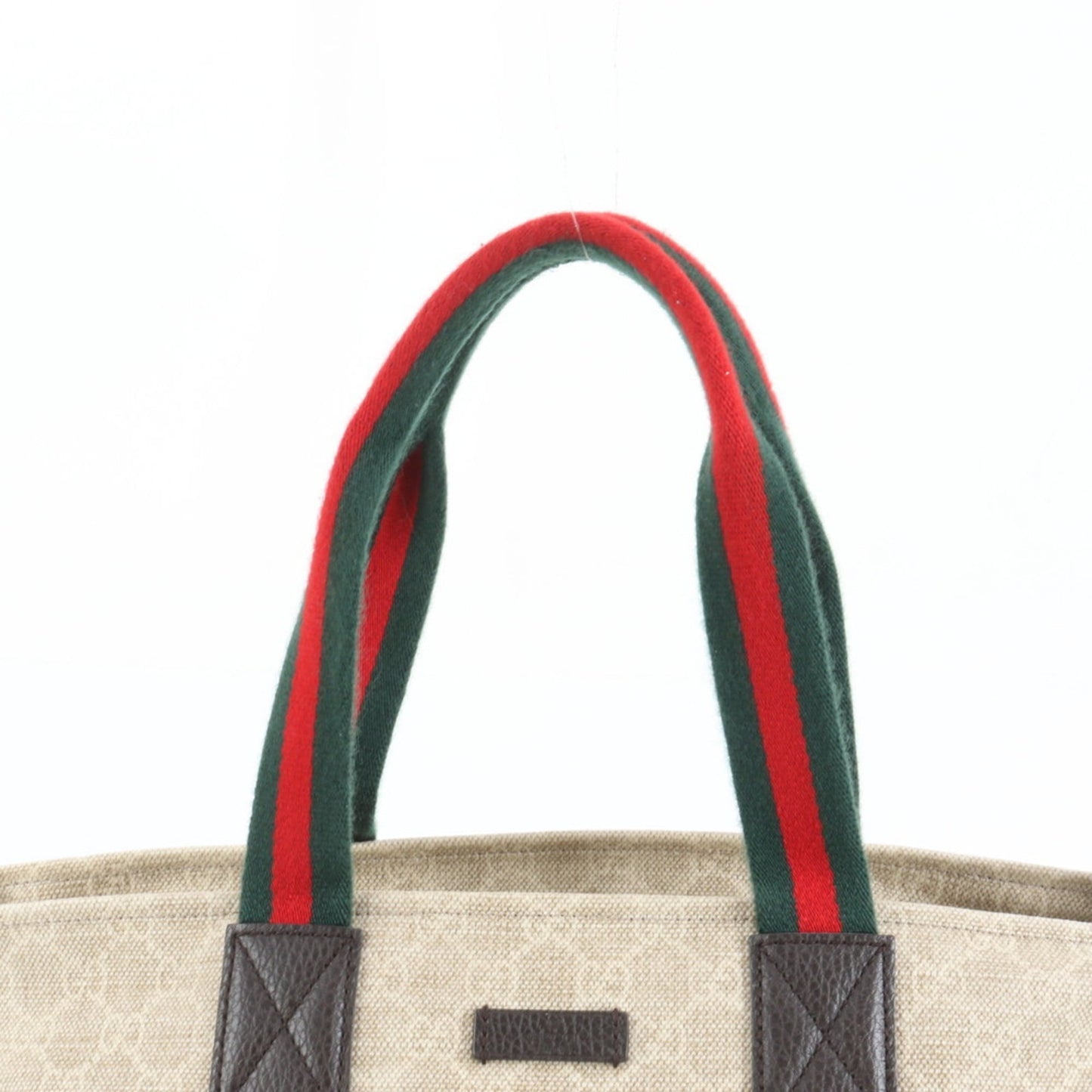 Gucci Brown Leather Canvas Handbag