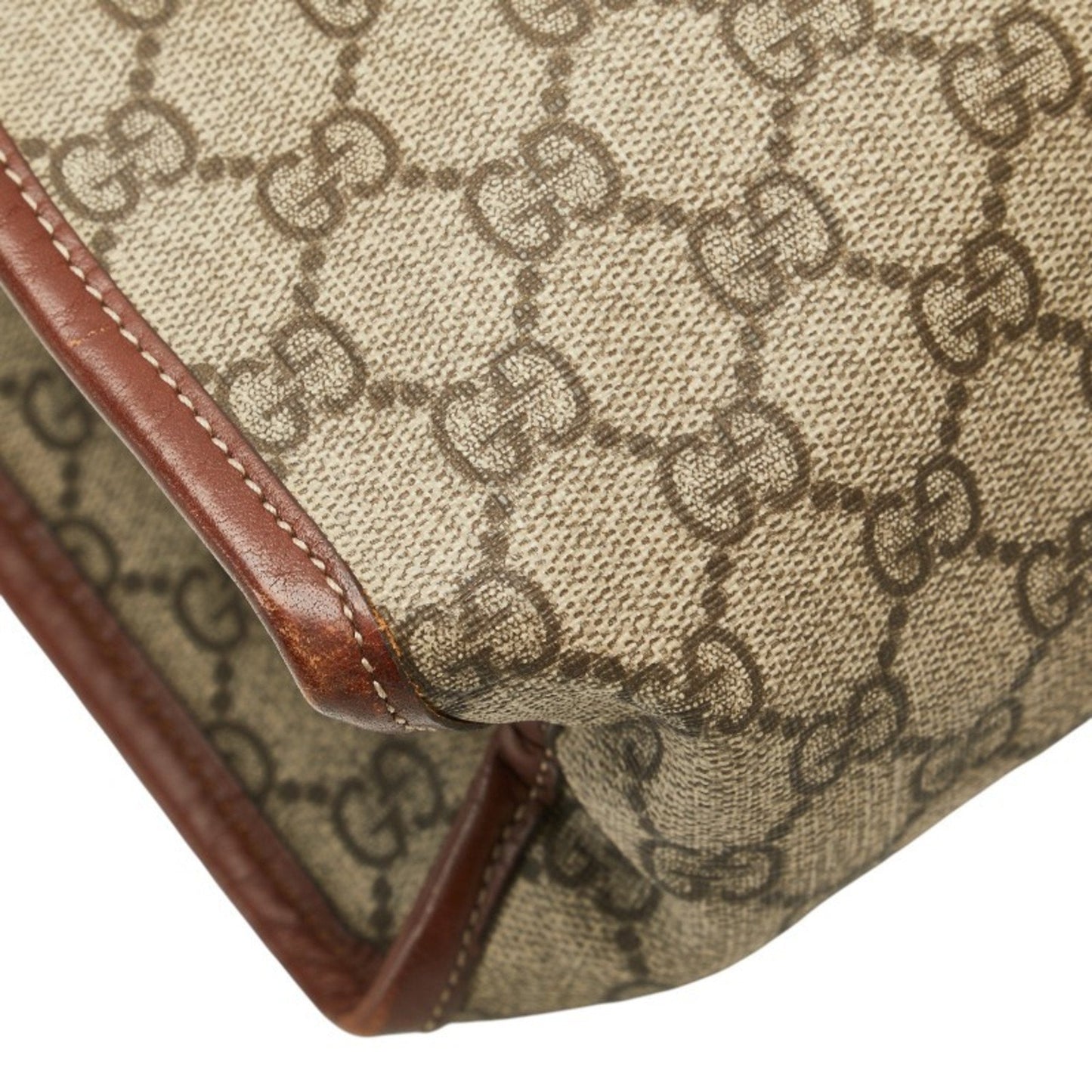 Gucci Beige Brown Pvc Leather Tote Bag