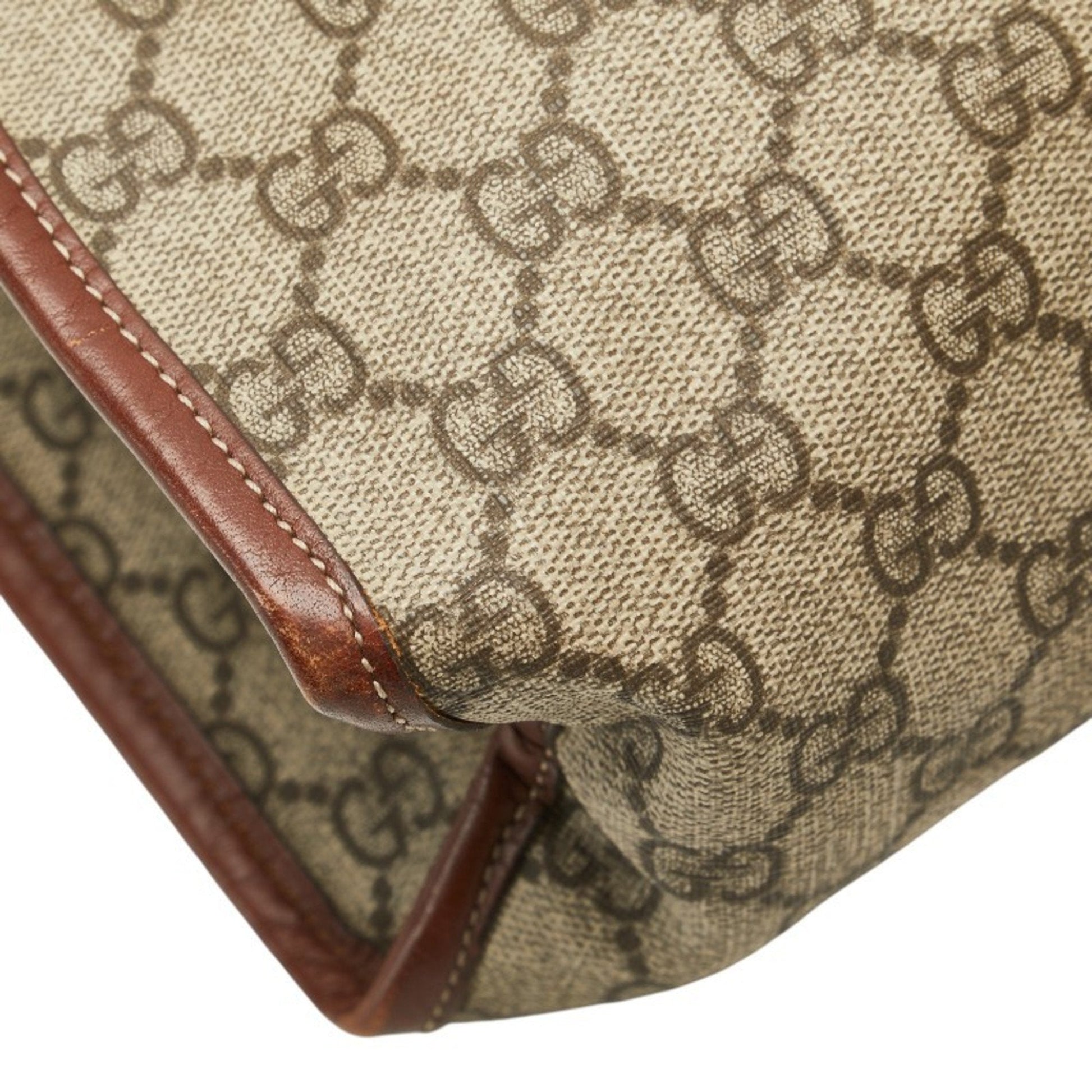 Gucci Beige Brown Pvc Leather Tote Bag