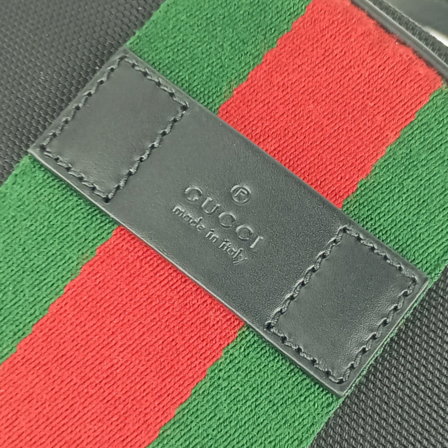 Gucci Black Canvas Leather Backpack