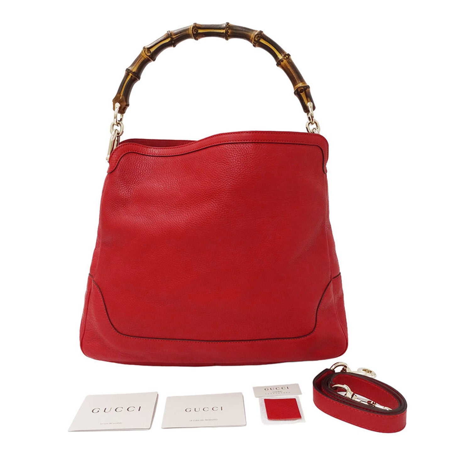 Gucci Red Color Leather Handbag Shoulder Bag
