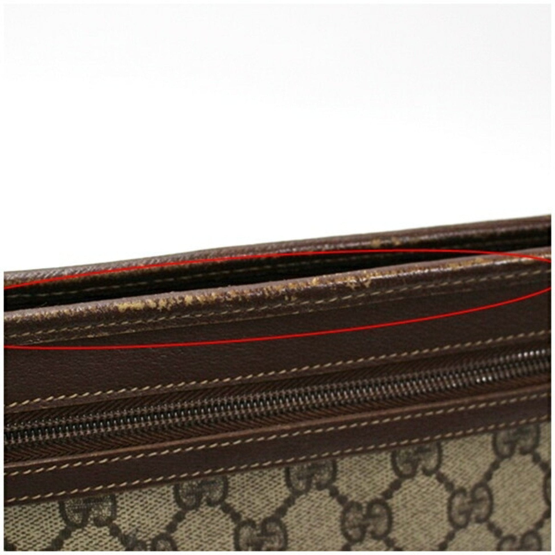Gucci Beige Brown Pvc Leather Clutch Bag