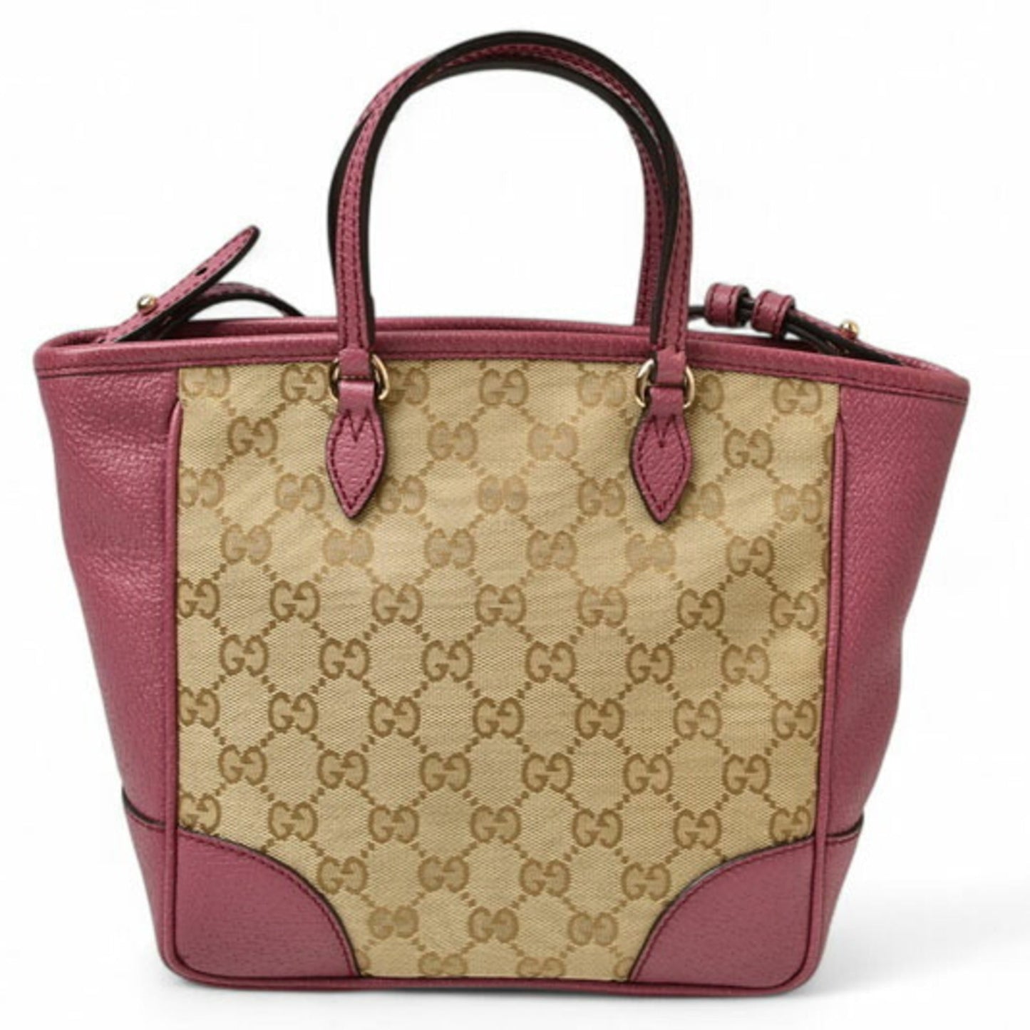 Gucci Beige Pink Gg Canvas Leather Handbag Shoulder Bag