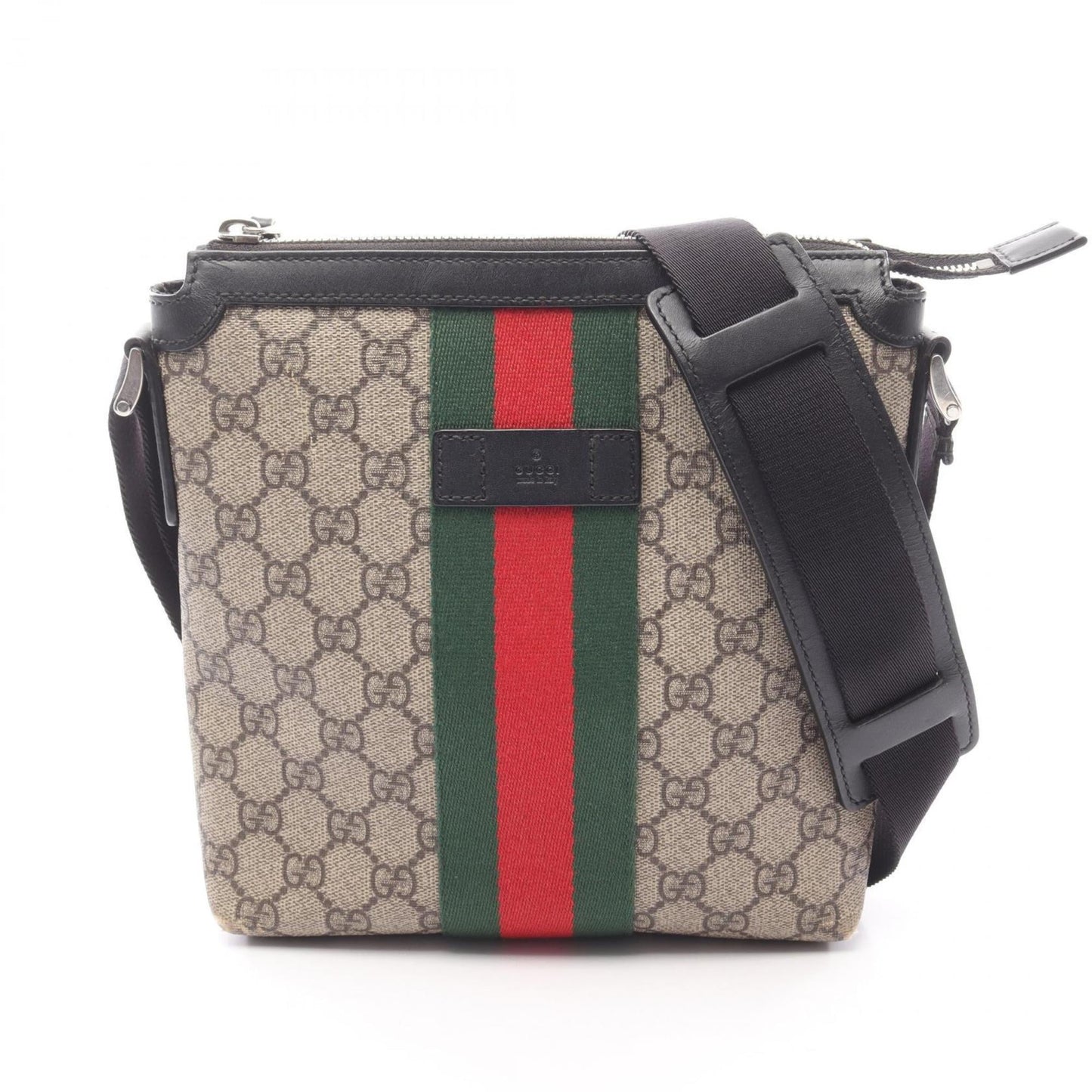 Gucci Beige Multi-Color Gg Supreme Leather Shoulder Bag