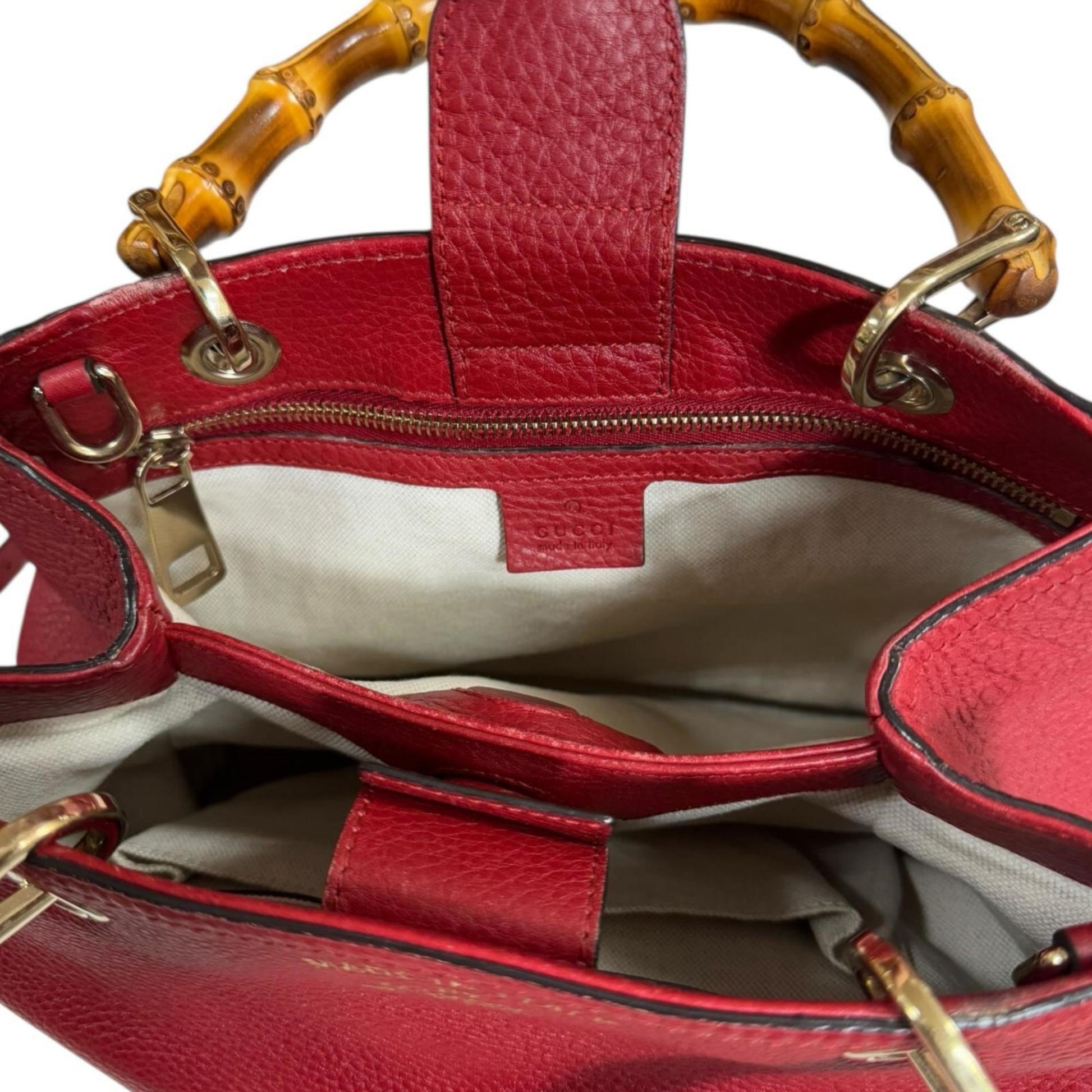 Gucci Red Color Bamboo Shoulder Bag