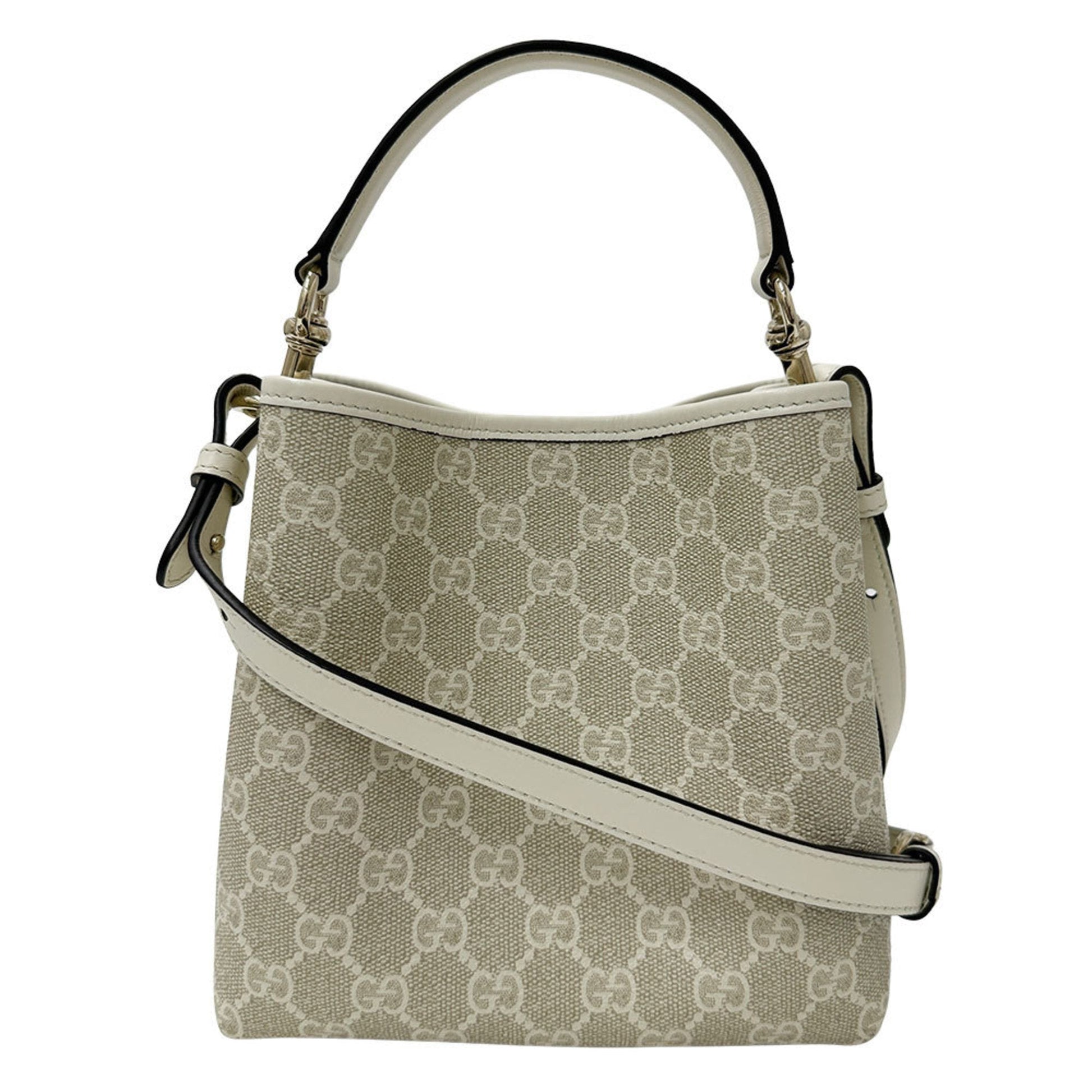 Gucci White Leather Handbag Shoulder Bag