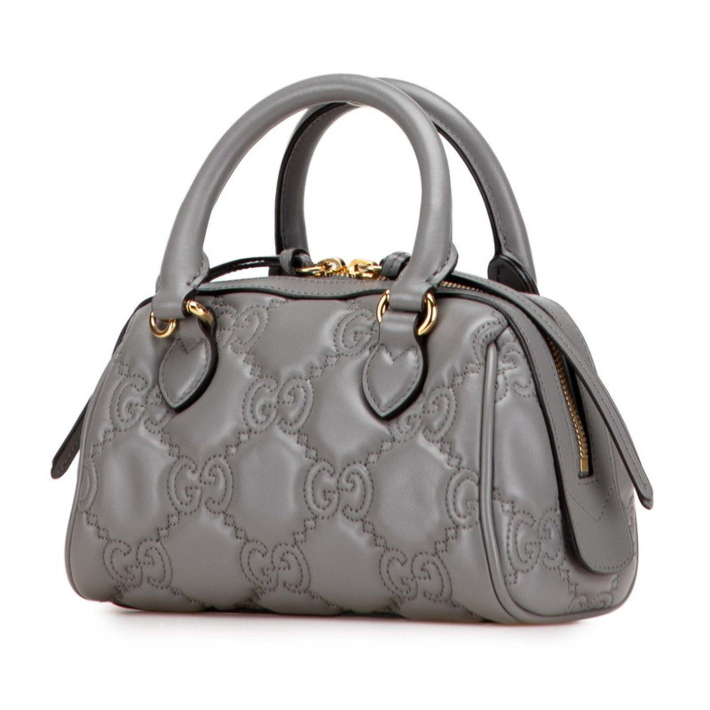 Gucci Gray Leather Boston Bag Shoulder Bag