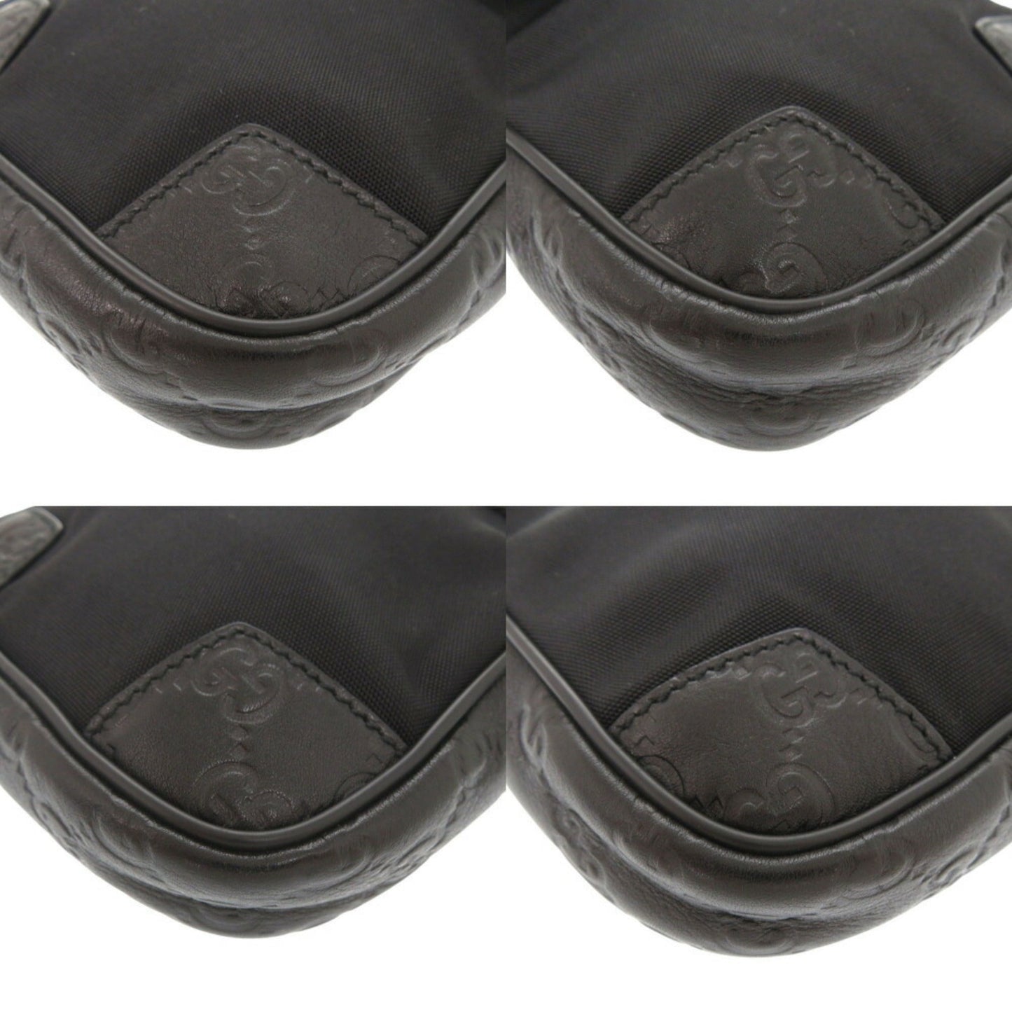 Gucci Black Nylon Gg Leather Fanny Pack Shoulder Bag