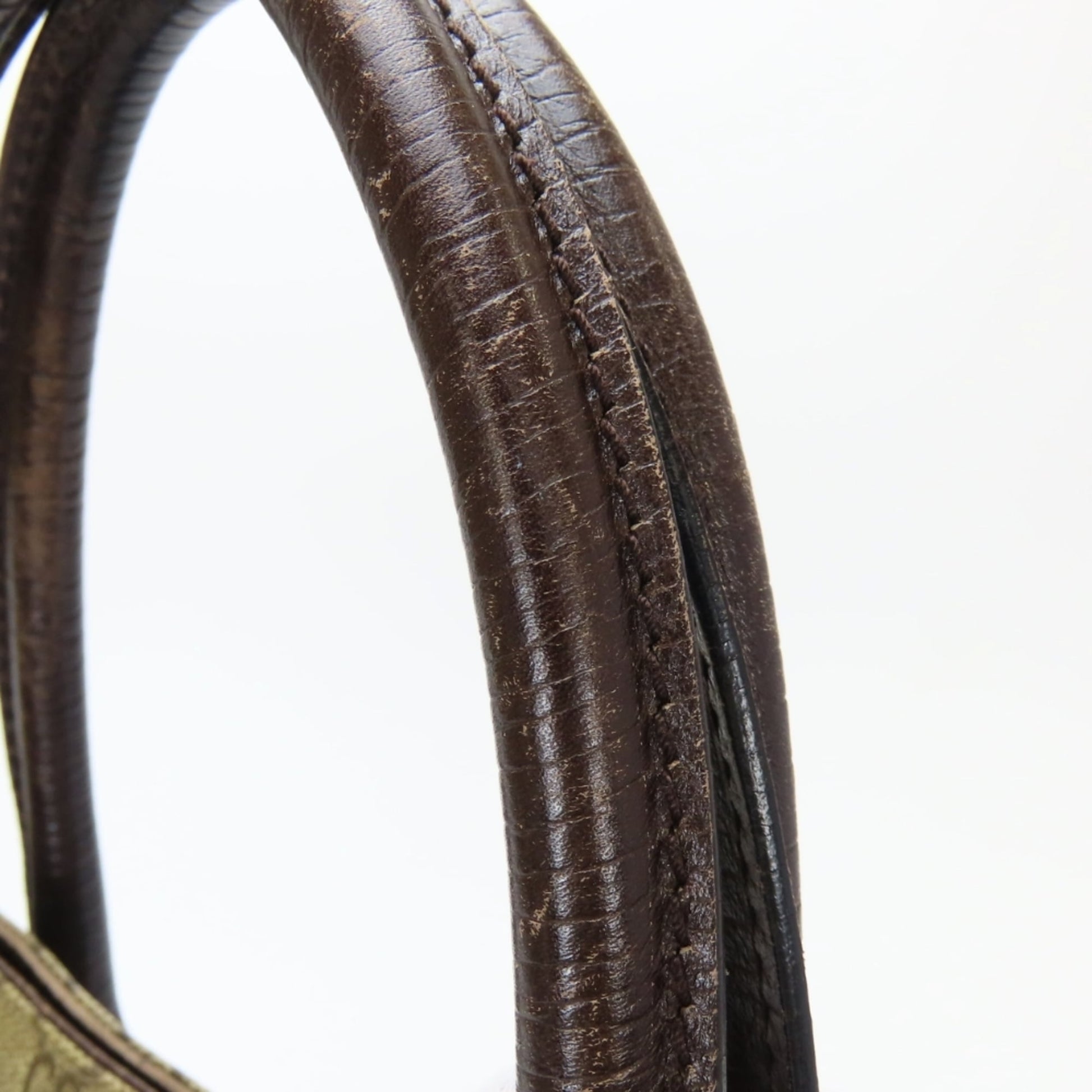 Gucci Beige Brown Gg Supreme Leather Tote Bag