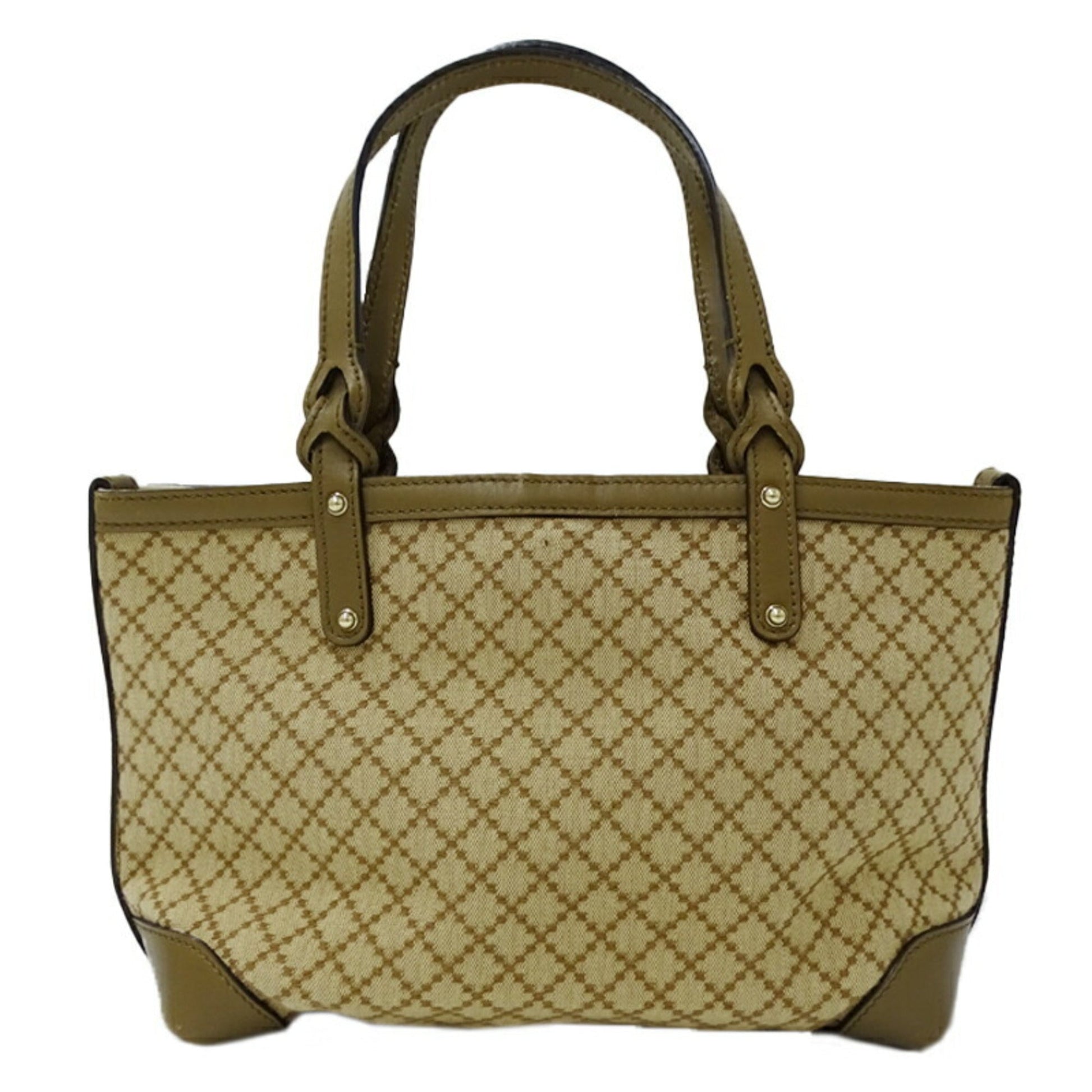 Gucci Diamante Beige Khaki Canvas Tote Bag
