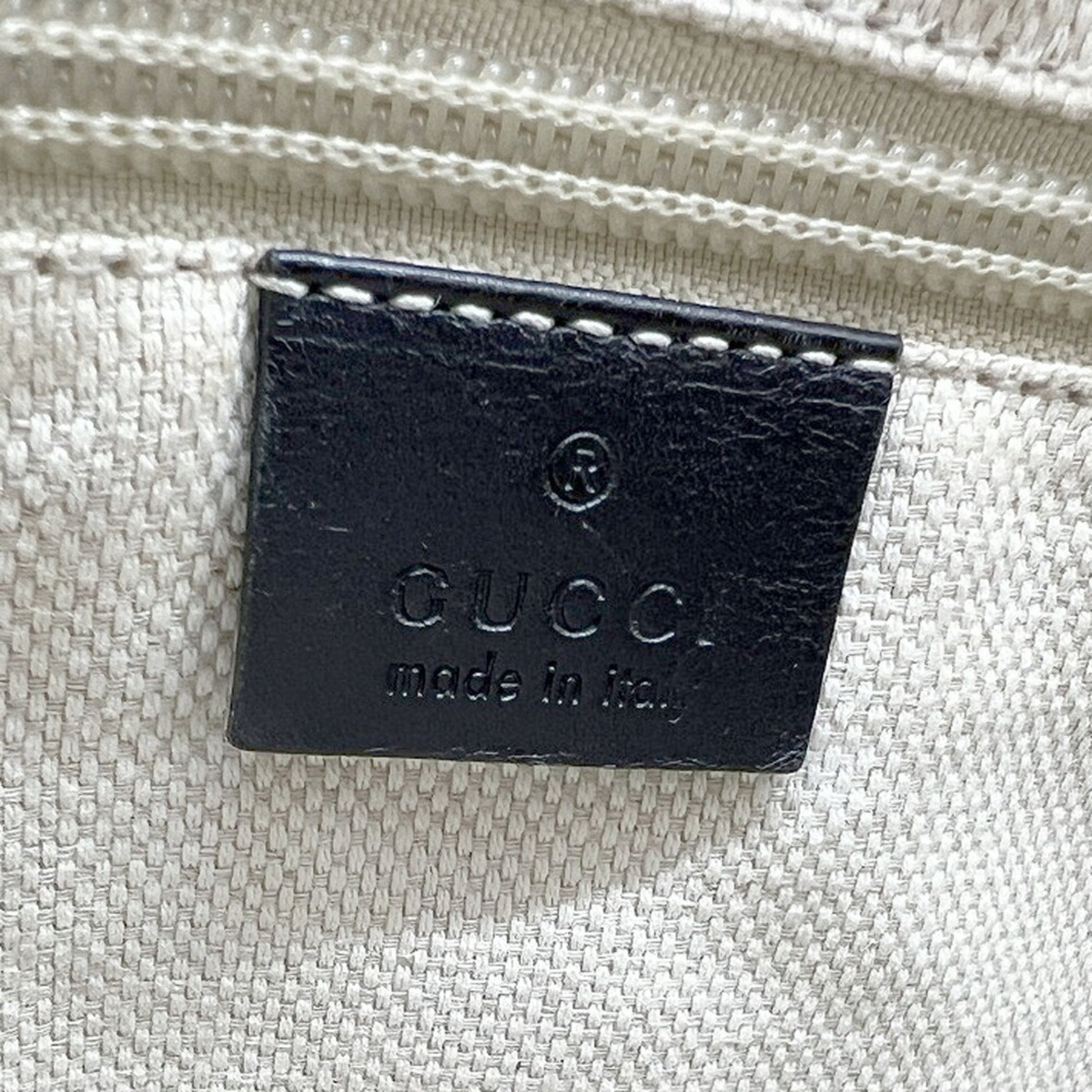 Gucci Black Gg Canvas Leather Shoulder Bag