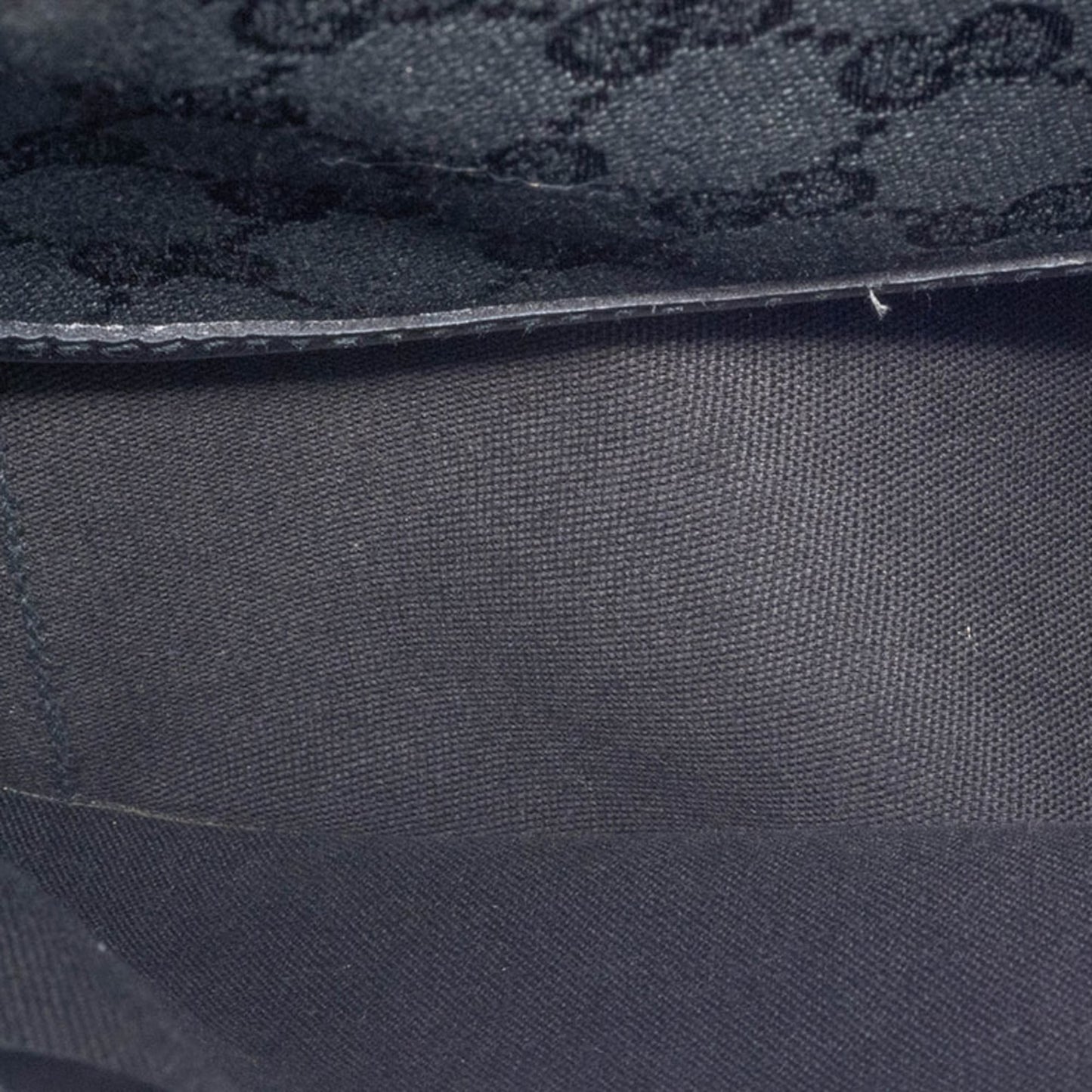 Gucci Black Gg Canvas Leather Handbag