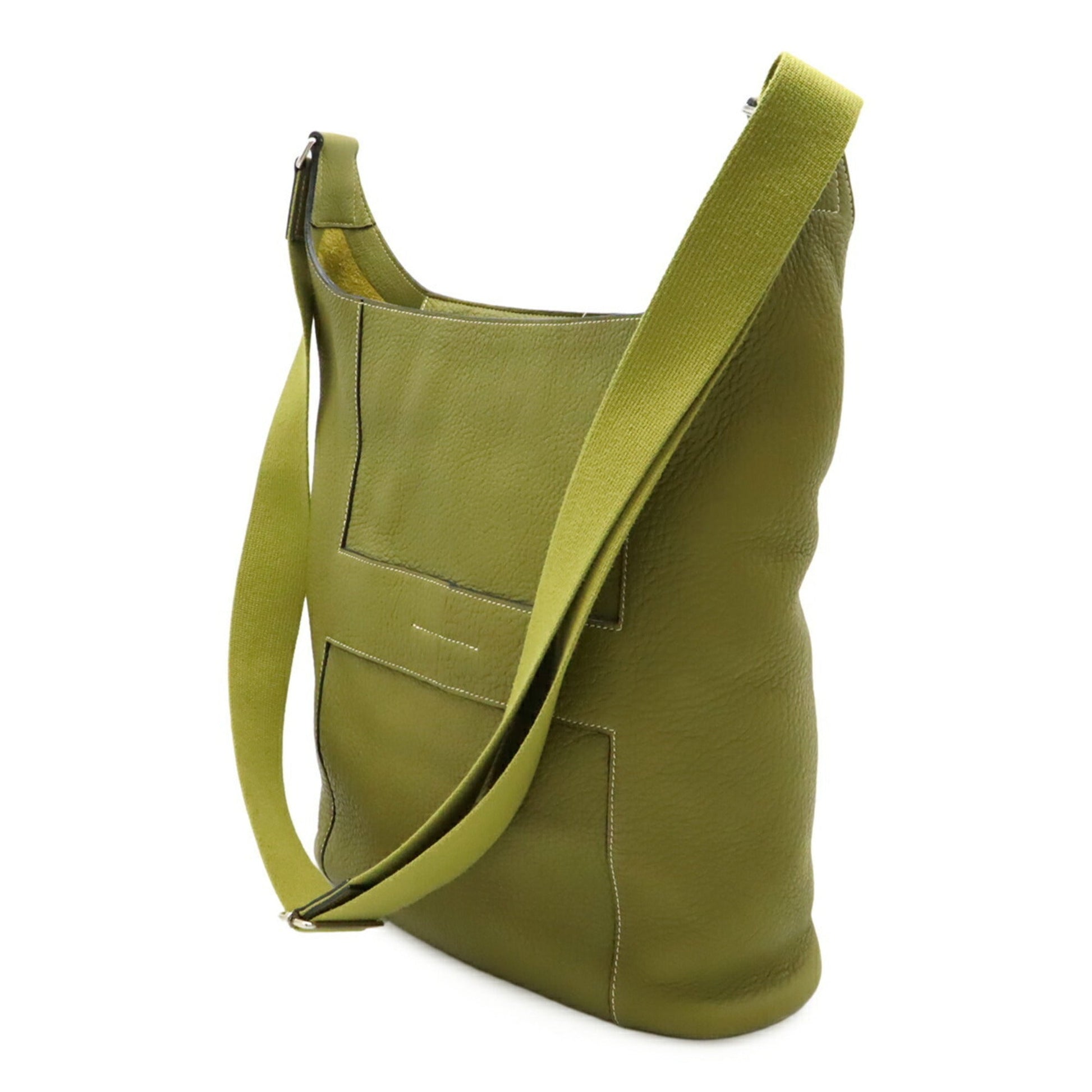 Hermes Good News Anis Taurillon Clemence Shoulder Bag Leather Green