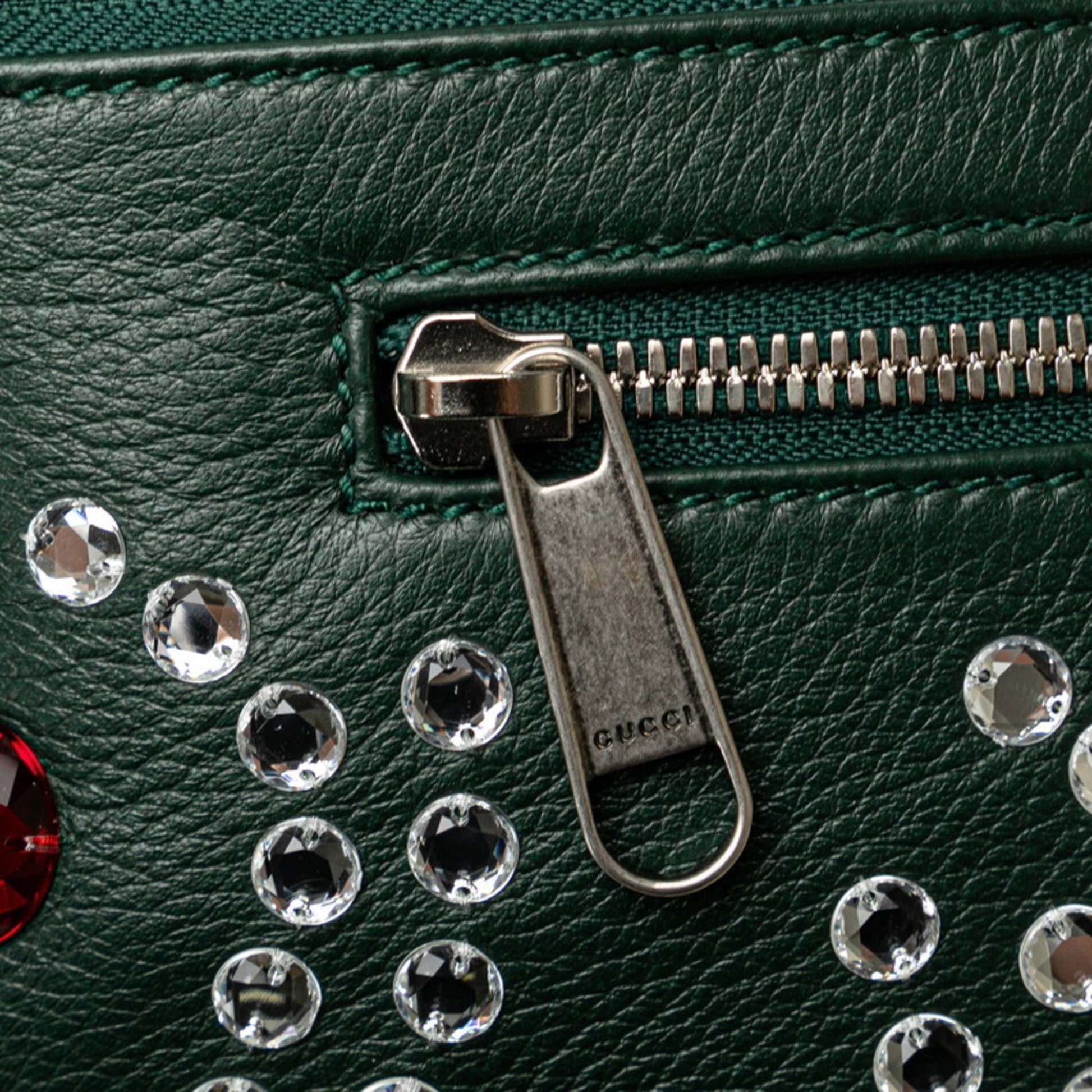 Gucci Moss Green Multi-Color Leather Sling Bag
