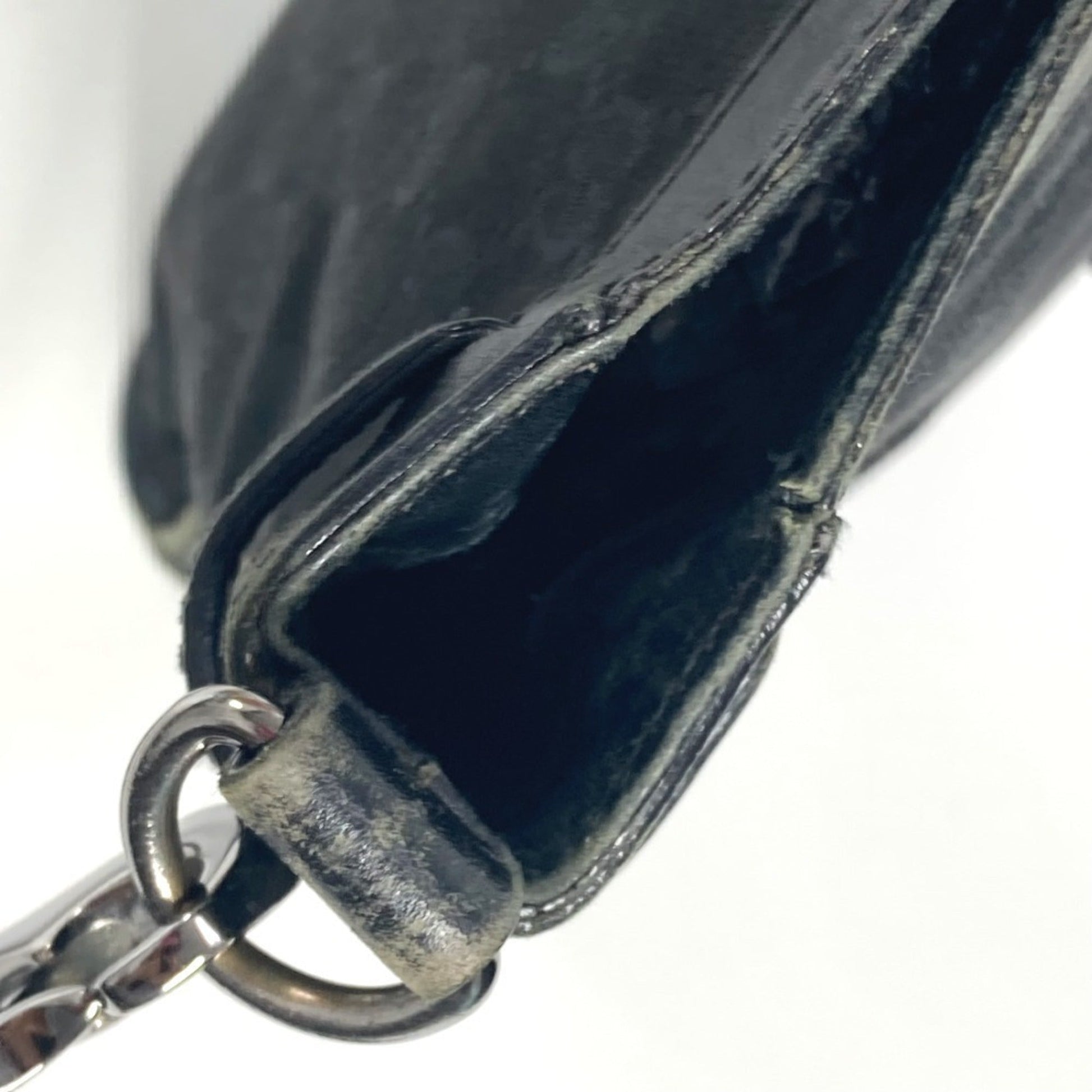 Gucci Black Gg Canvas Leather Shoulder Bag