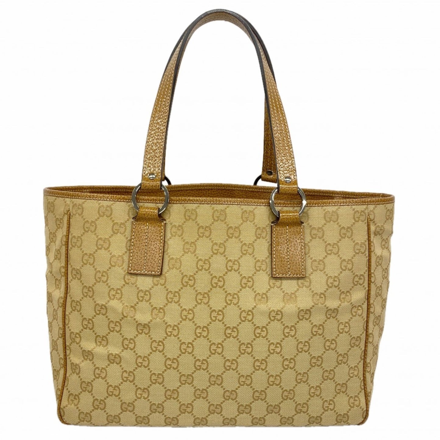 Gucci Beige Brown Canvas Tote Bag