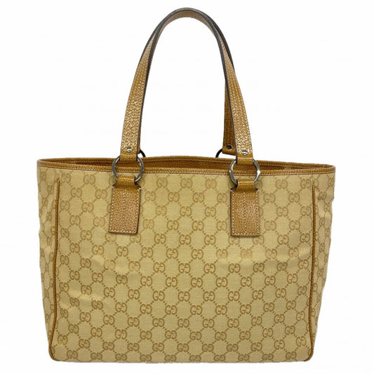 Gucci Beige Brown Canvas Tote Bag